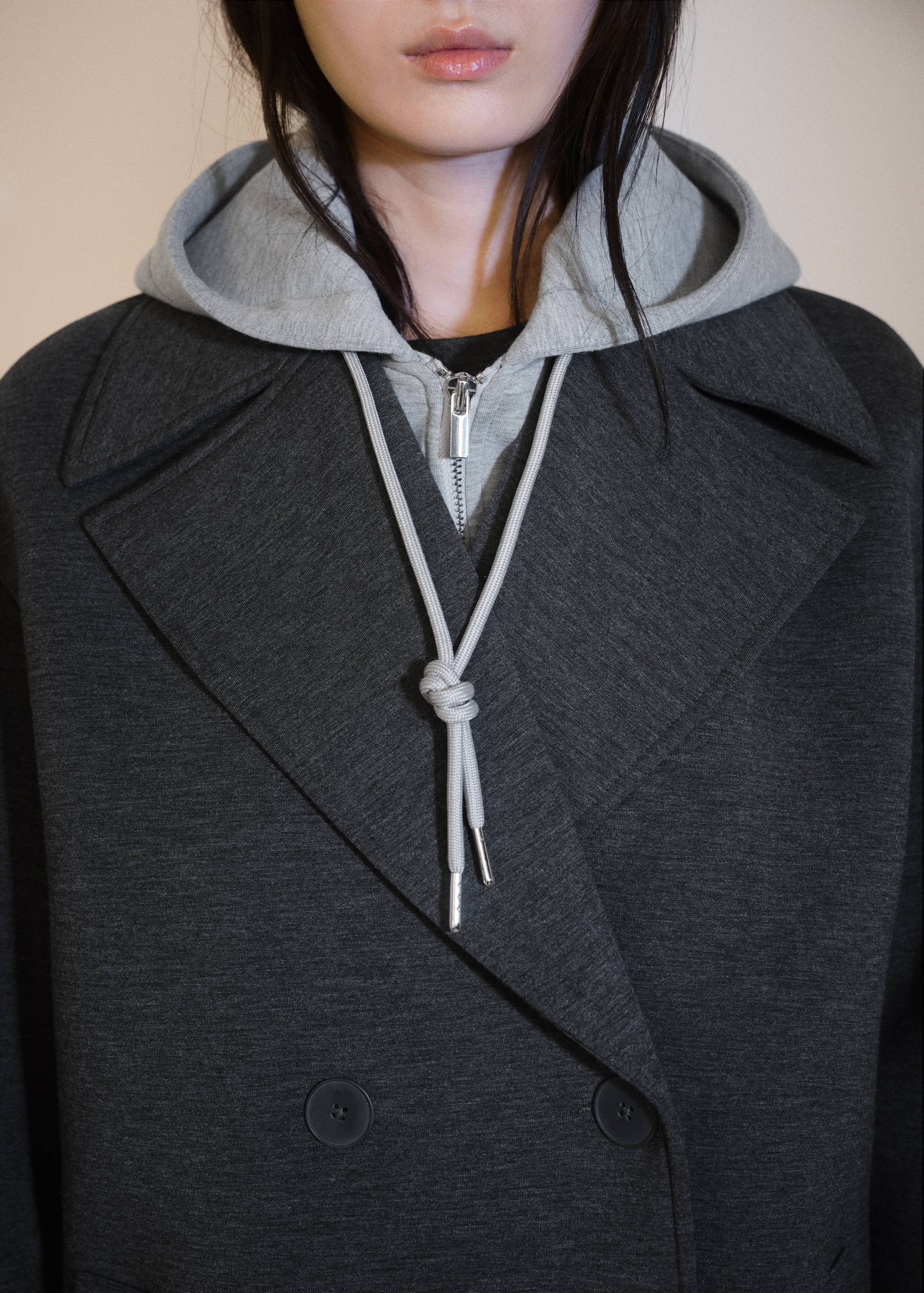 Manteau combiné capuche - Plan moyen