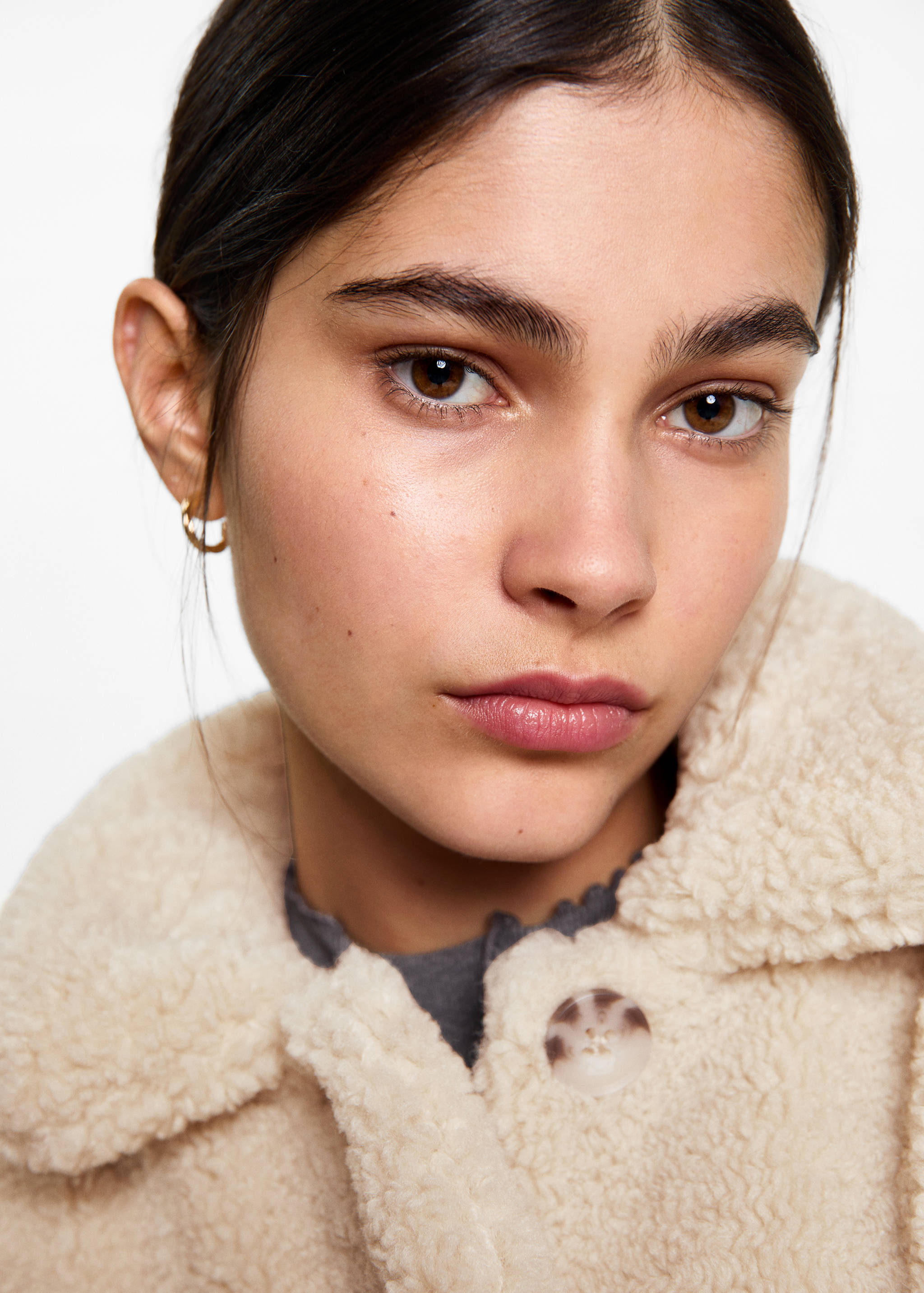 Fur-effect jacket with pockets - Details of the article 1