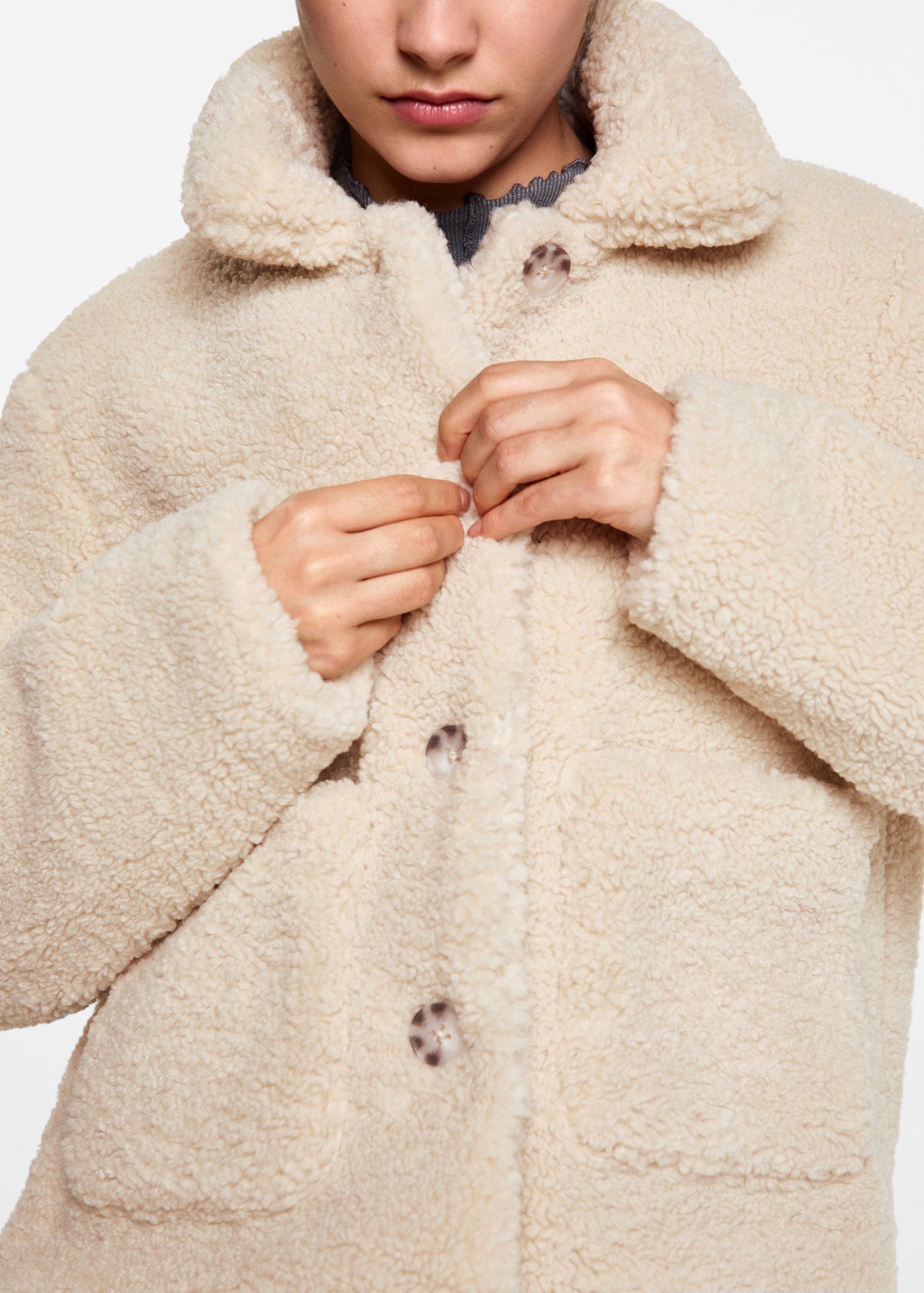 Fur-effect jacket with pockets - Details of the article 6