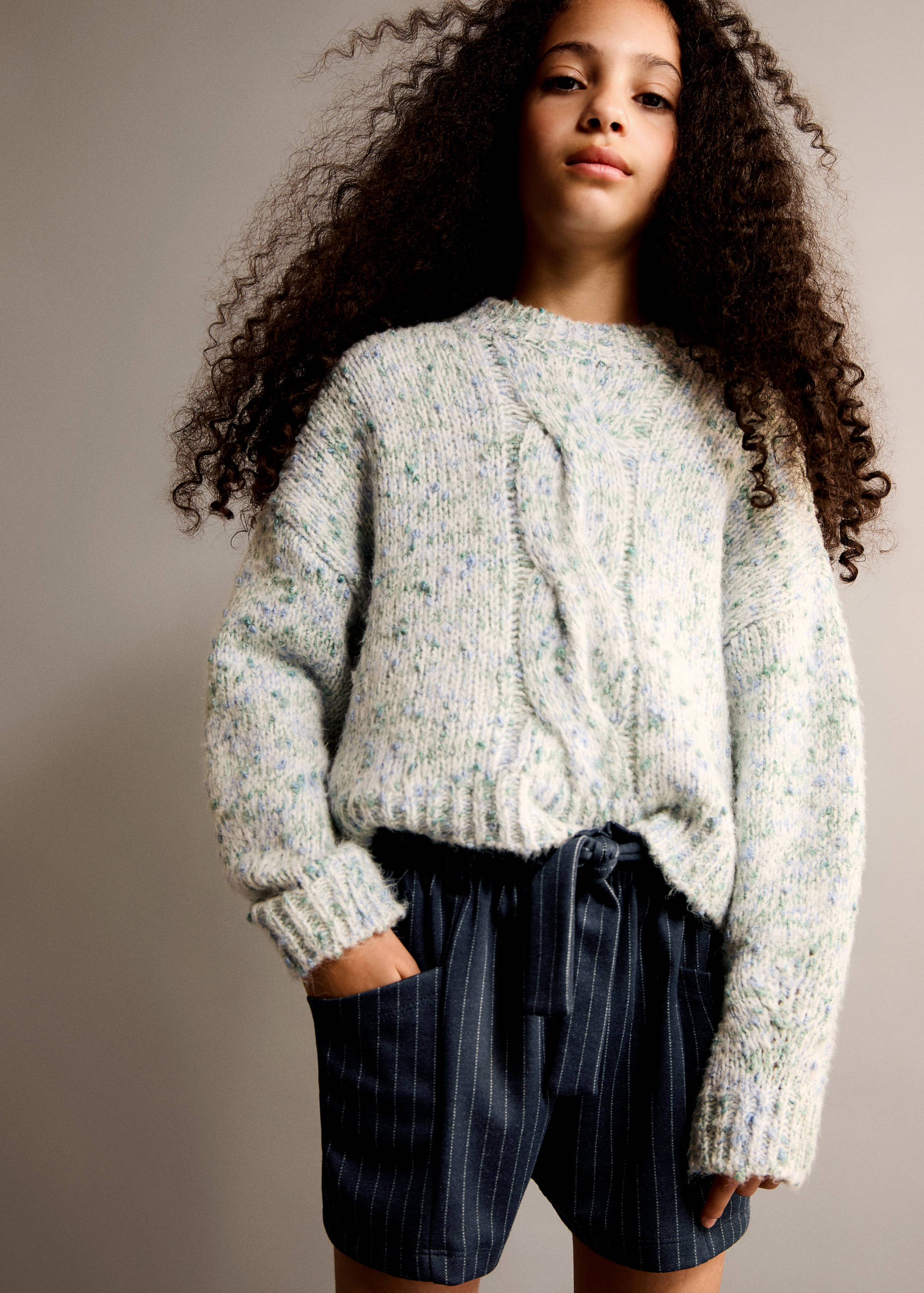 Shorts rayas cinturón - Plano general