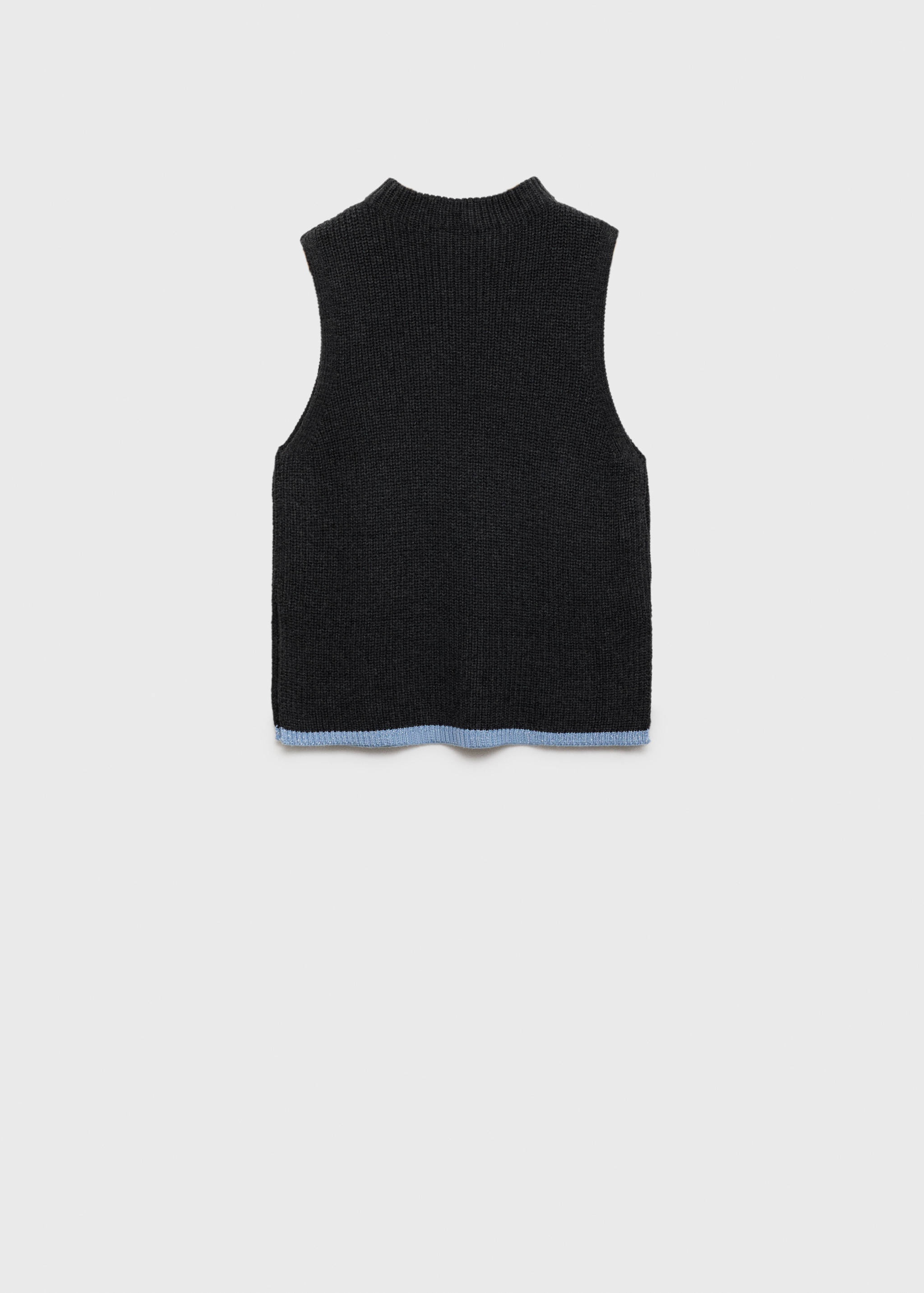 对比色低胸针织马甲 - null