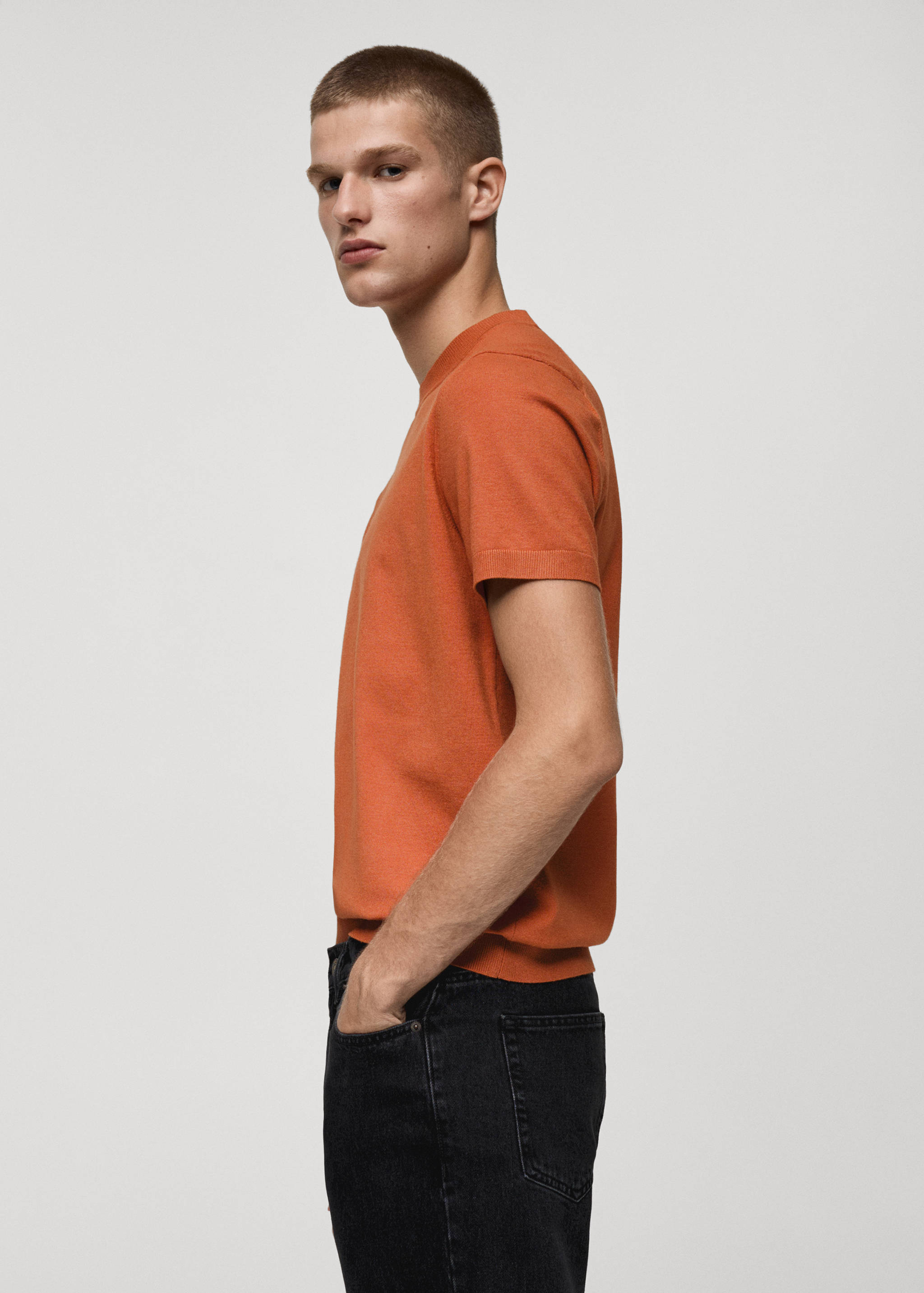 Finstrikket t-skjorte, regular-fit - Artikkeldetalj 2