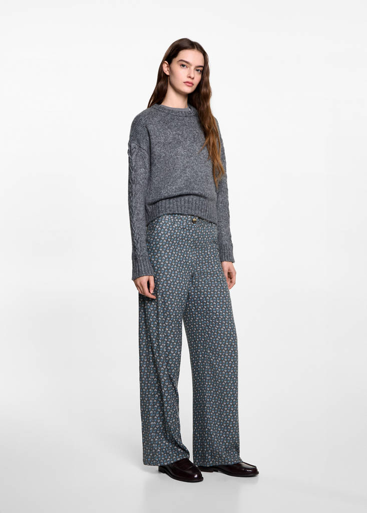 Flowy printed trousers — Charcoal