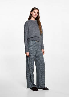 Flowy printed trousers — Charcoal 2