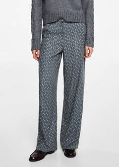 Flowy printed trousers — Charcoal 1