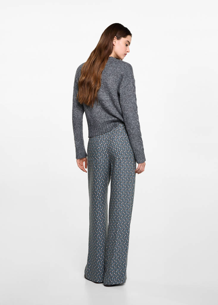 Flowy printed trousers — Charcoal