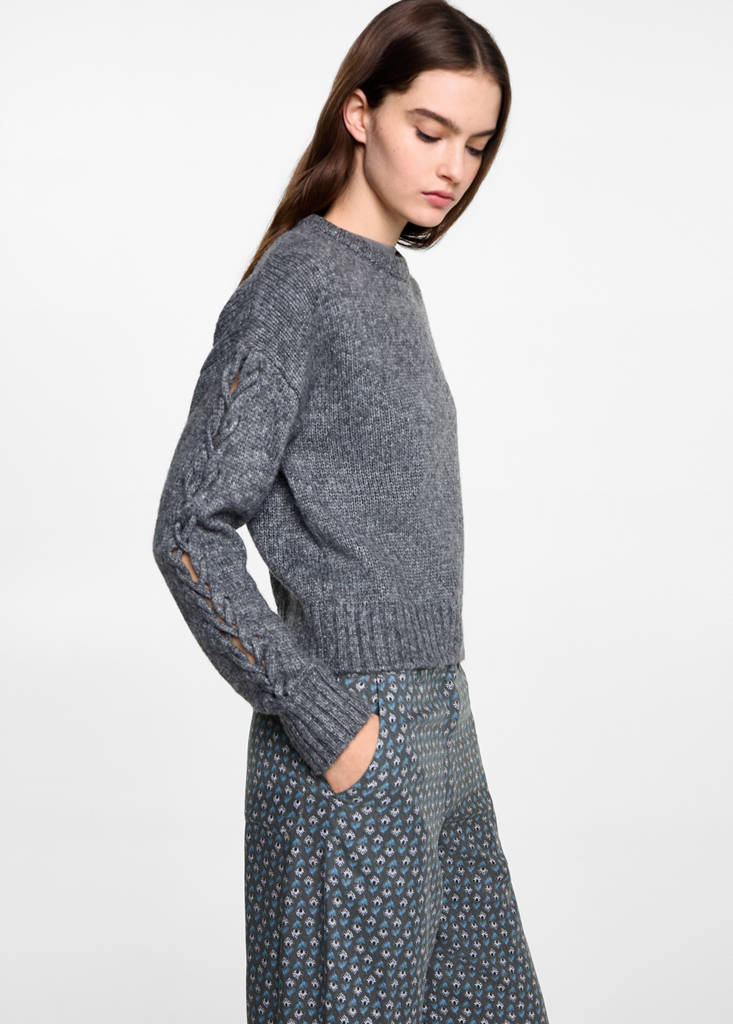 Flowy printed trousers — Charcoal