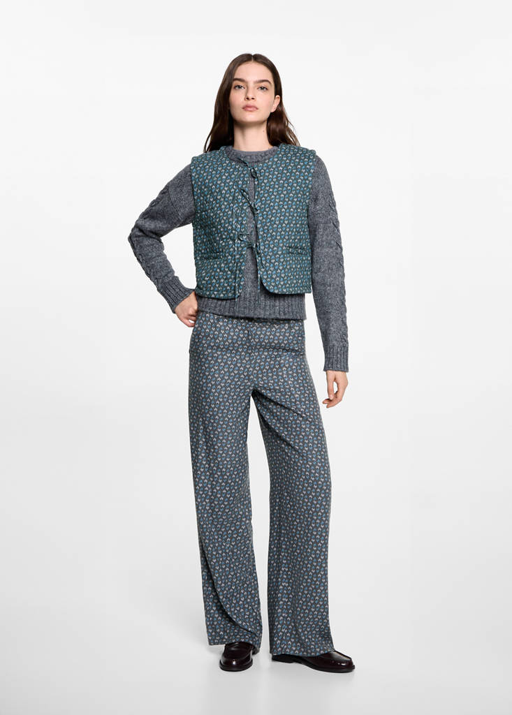 Flowy printed trousers — Charcoal