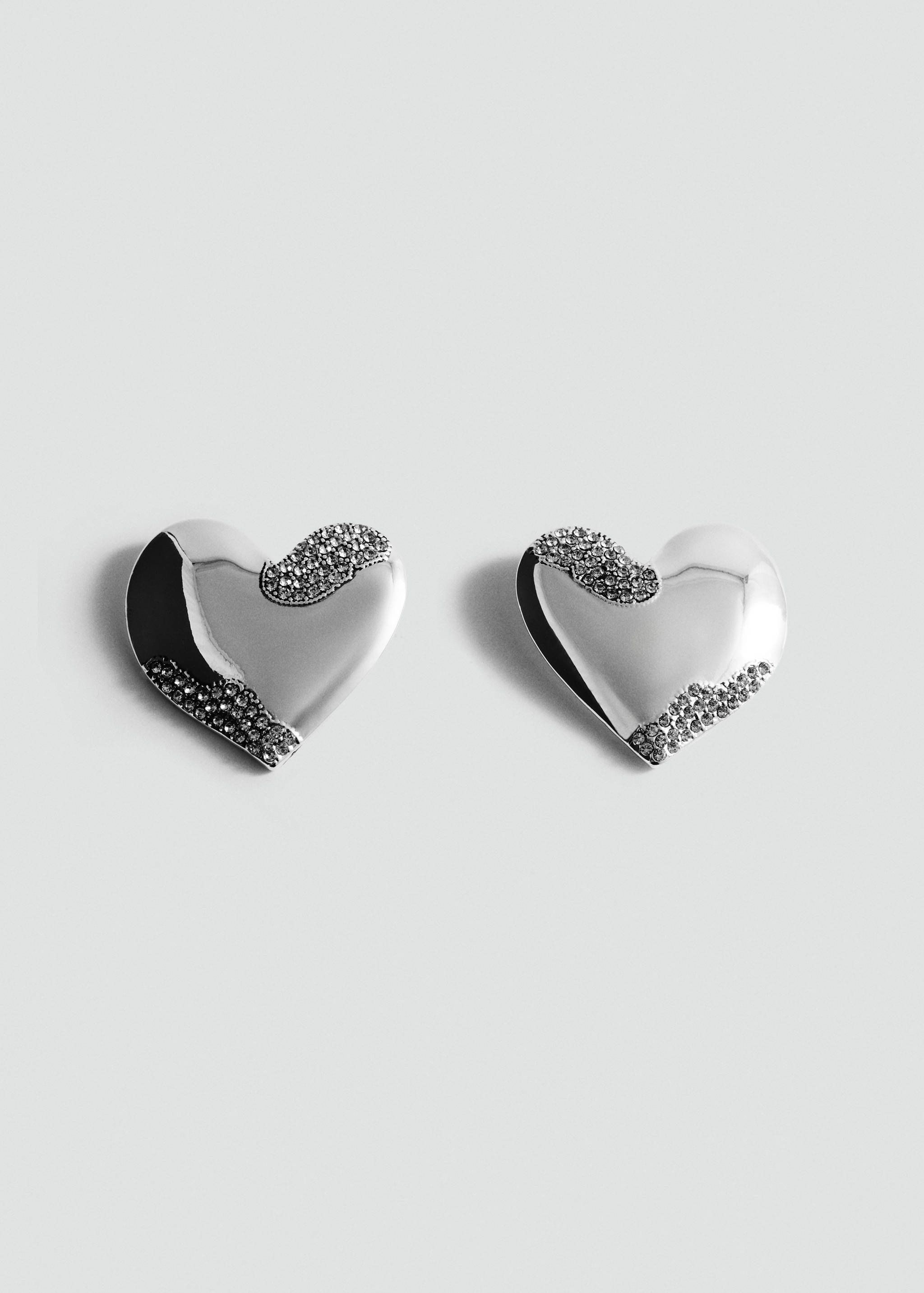 Rhinestone heart earrings - Article without model