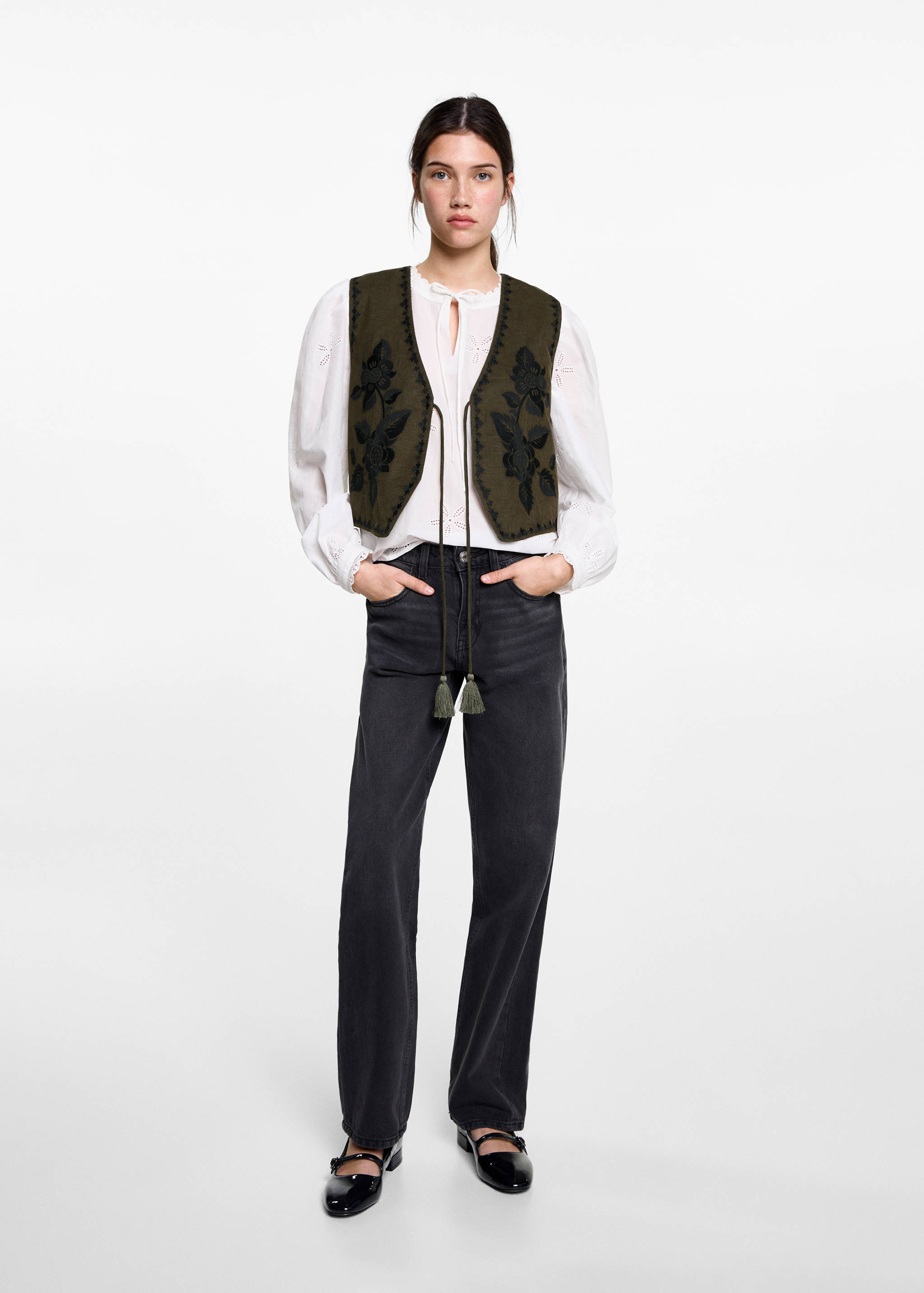 Floral-embroidered waistcoat - General plane