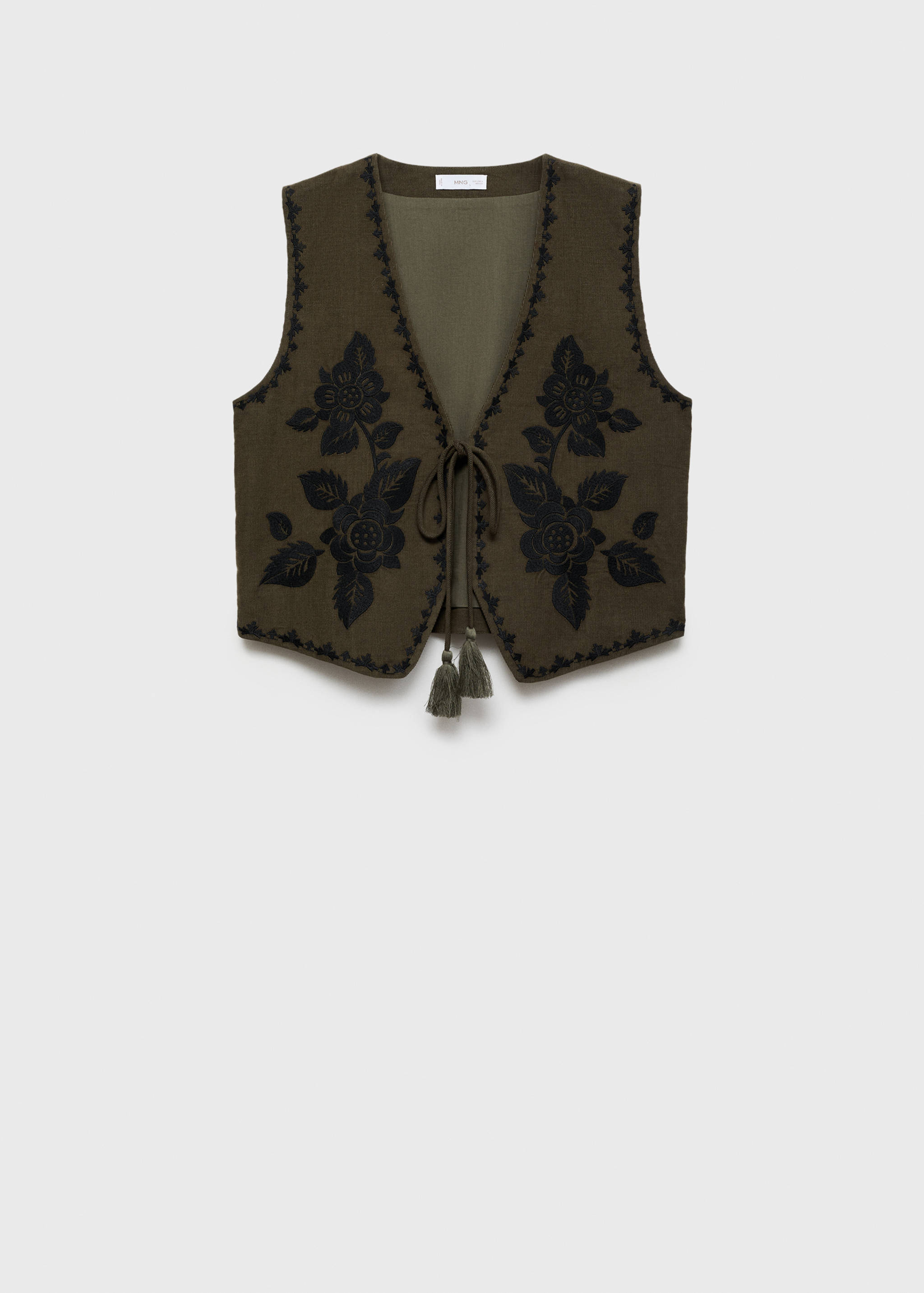 Floral-embroidered waistcoat - Article without model