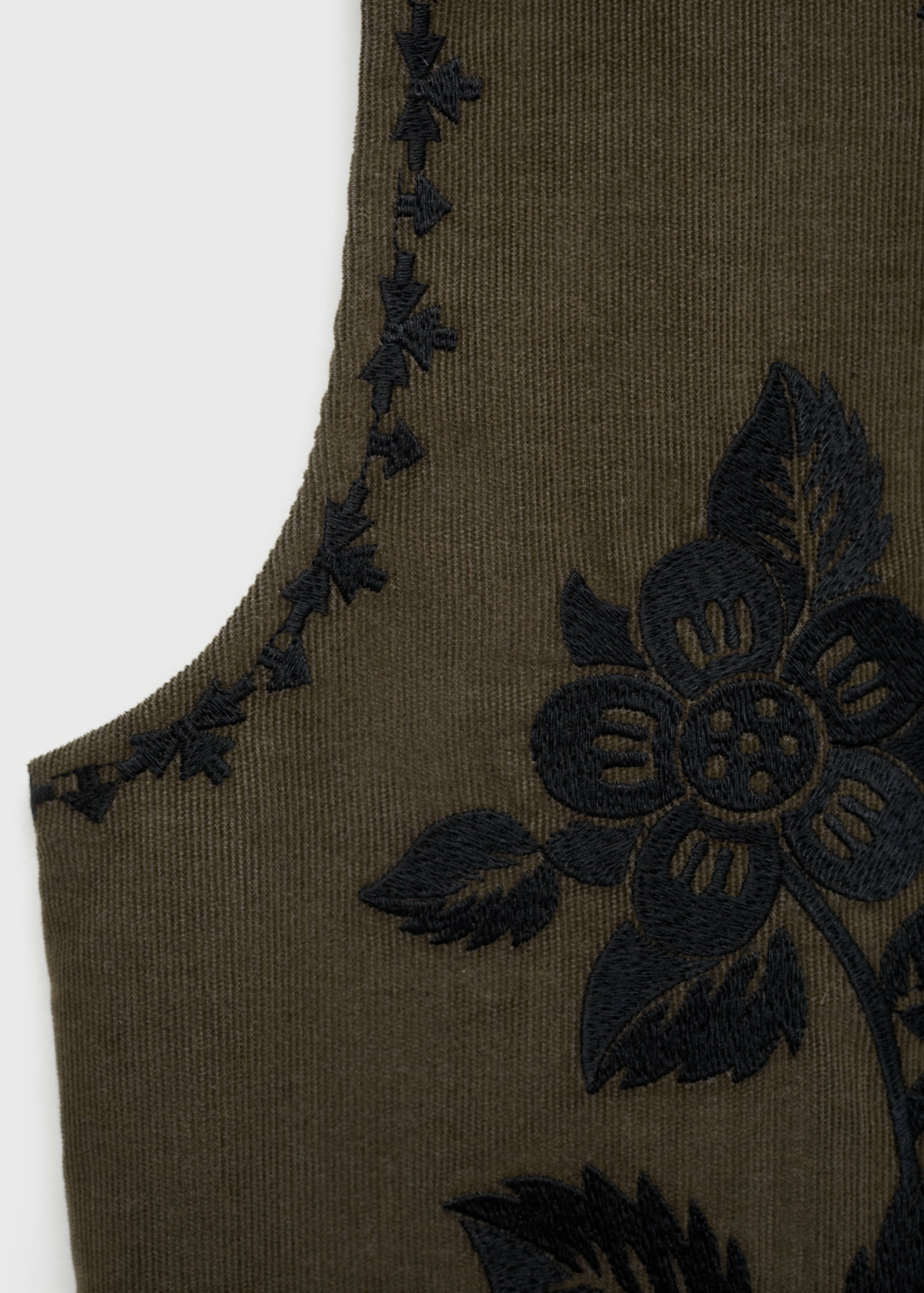 Floral-embroidered waistcoat - Details of the article 0