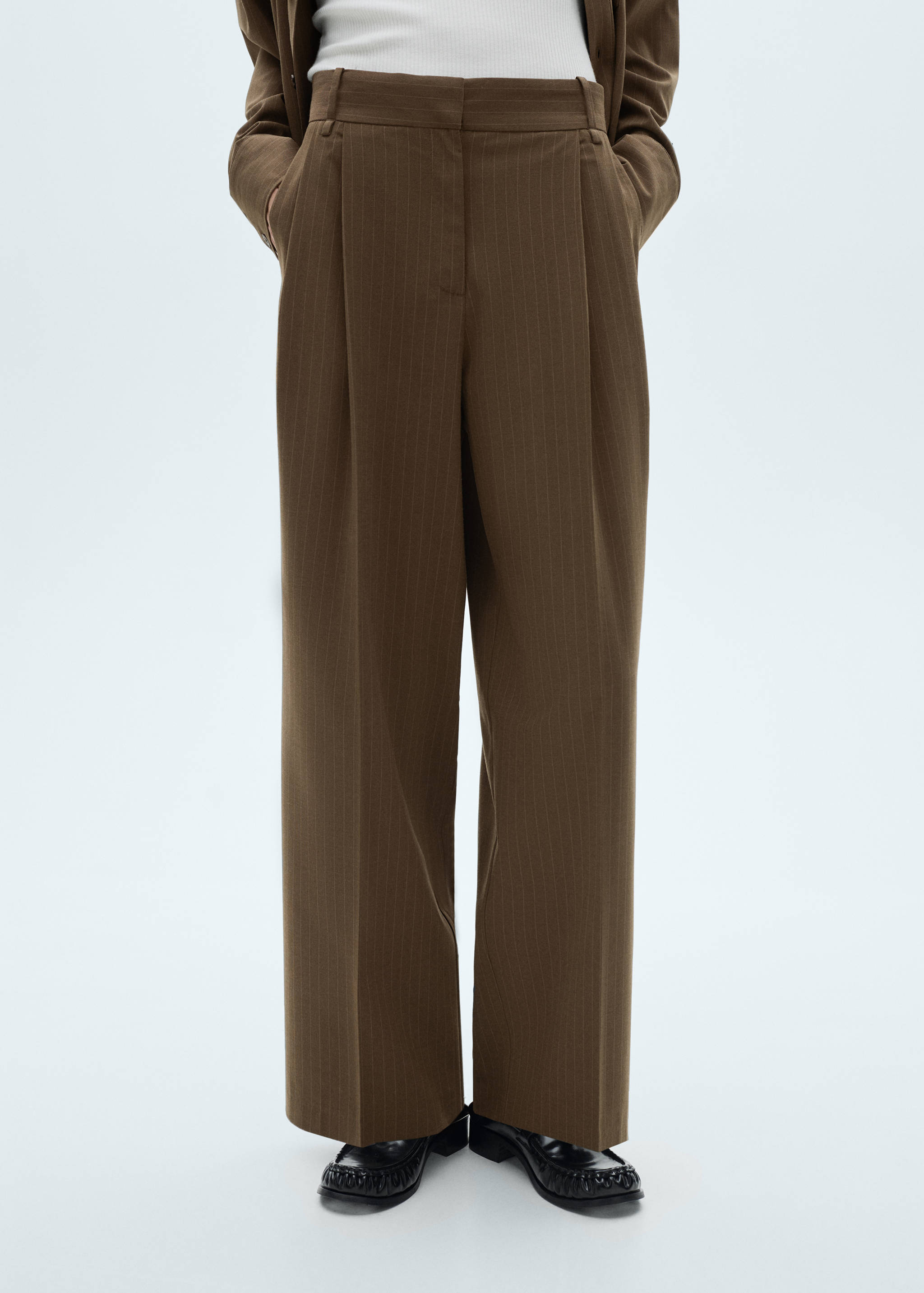 Chalk-stripe trousers - Medium plane