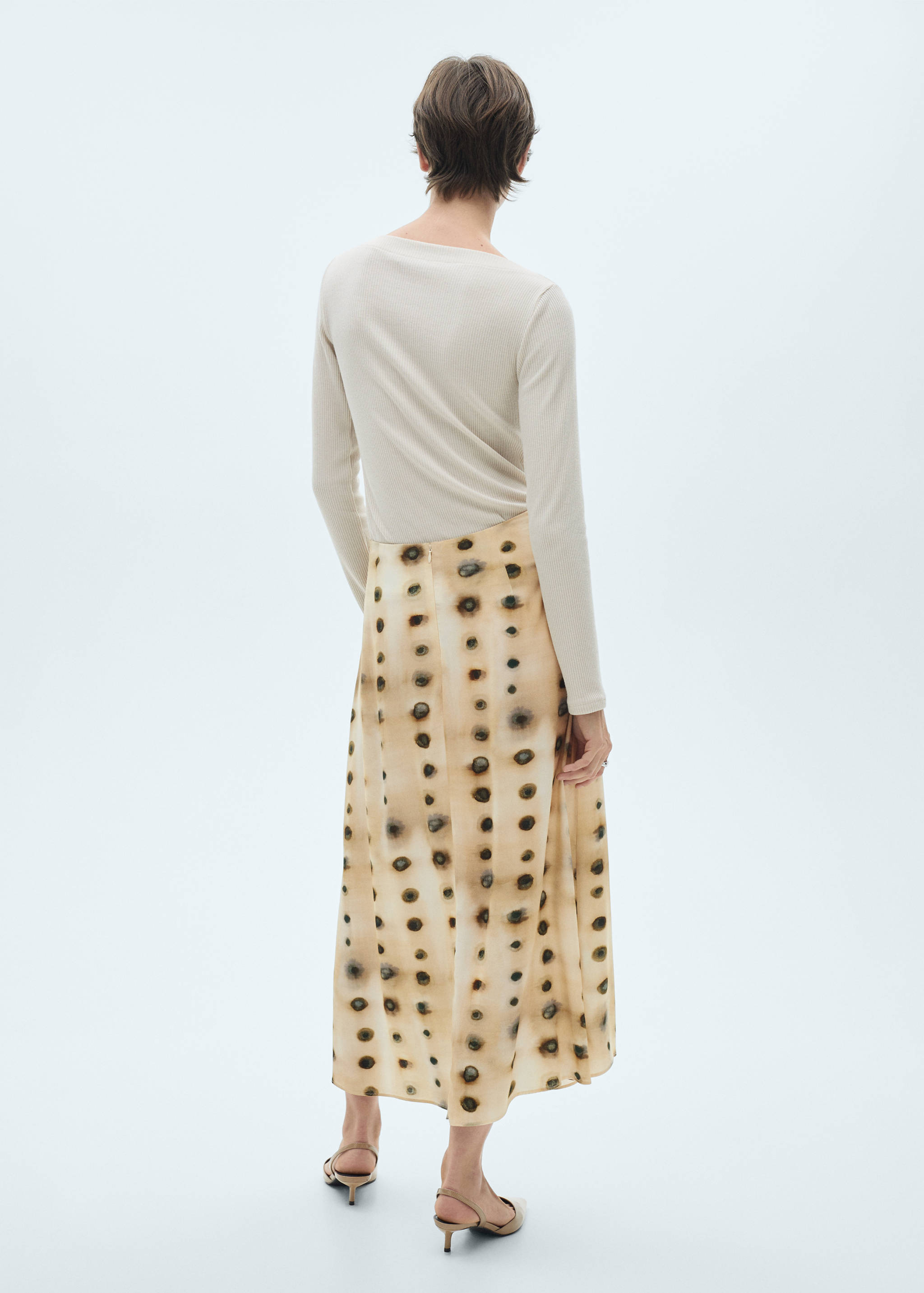 Polka-dot skirt with knot detail - Reverse of the article