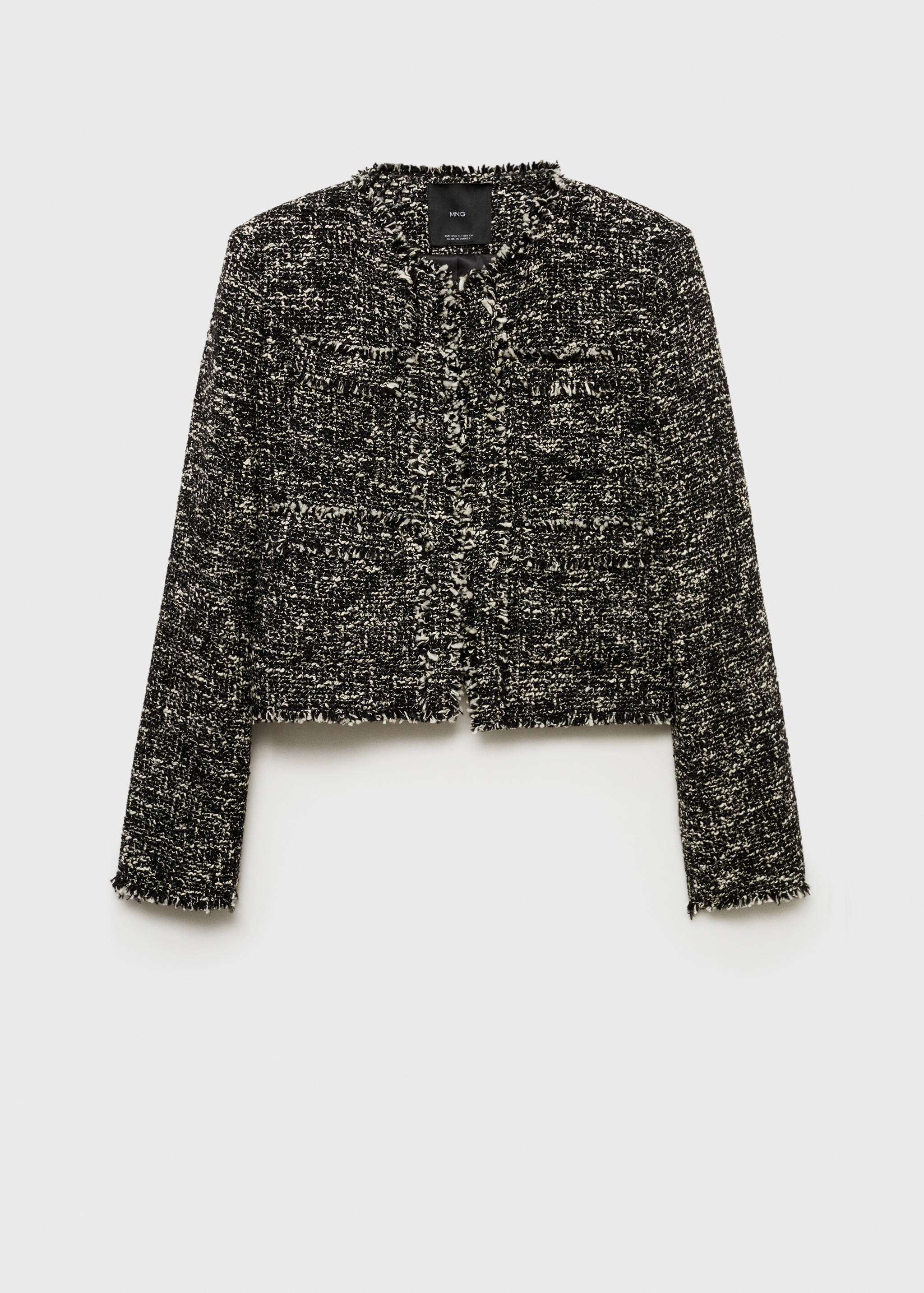 Veste tweed bords effilochés - Article sans modèle