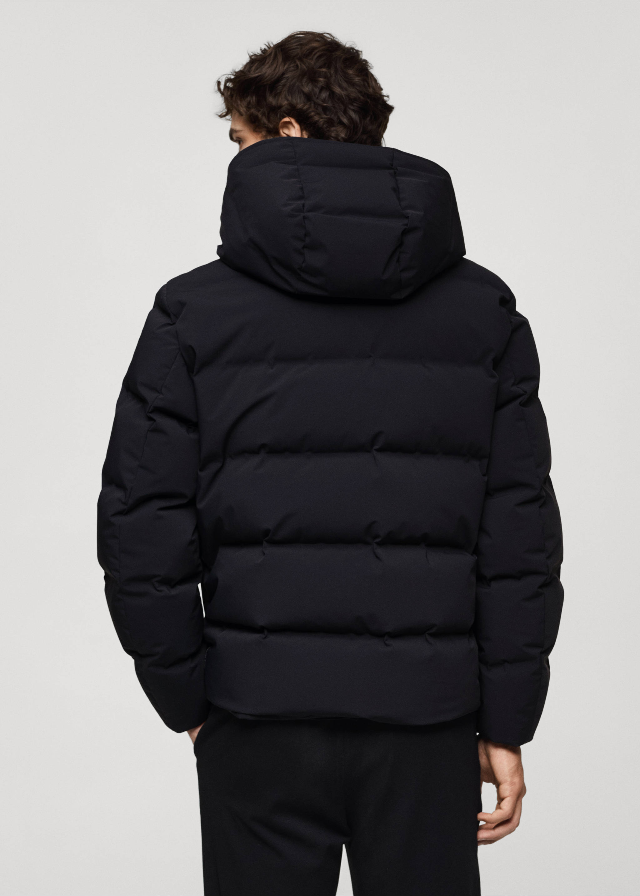Waterproof anorak with down and feather filling - Reverse of the article, Dark Navy. Ref: 77087911-00.
