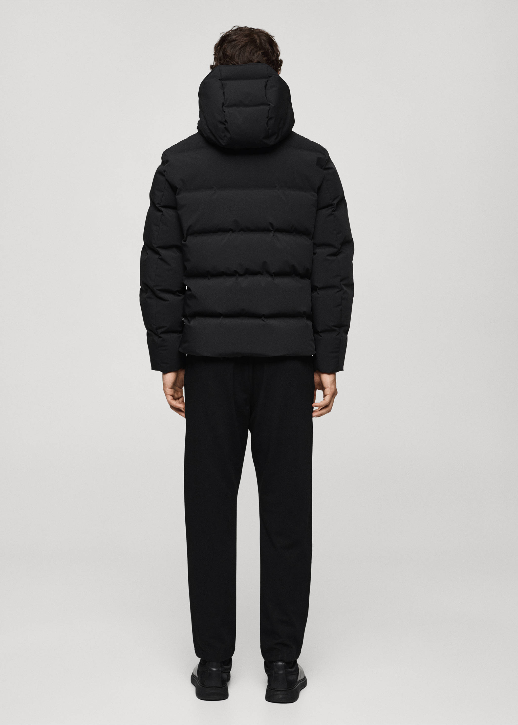 Waterproof anorak with down and feather filling - Reverse of the article, Black. Ref: 77087911-00.