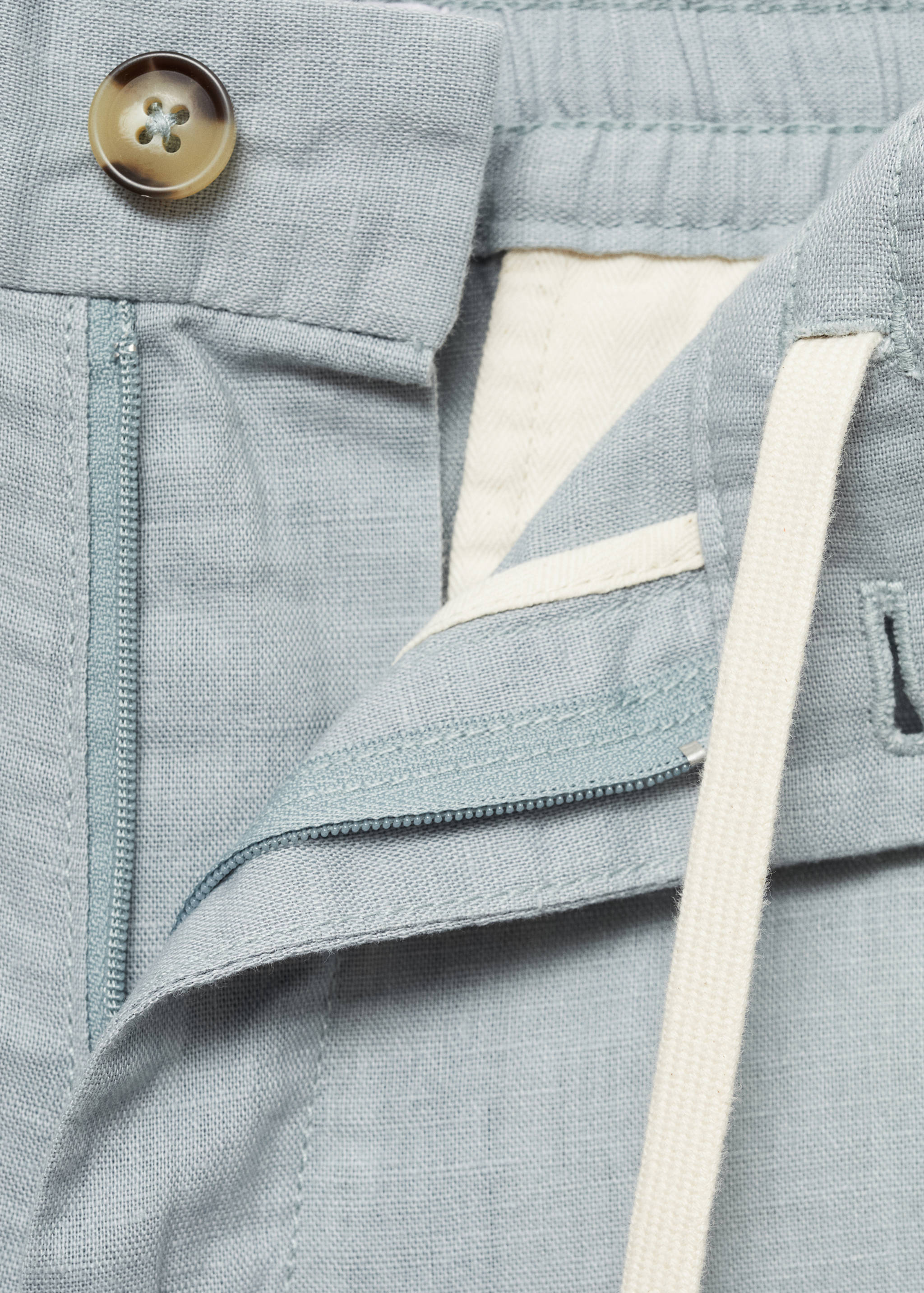 Calções de 100% linho com cordão - Pormenor do artigo 8