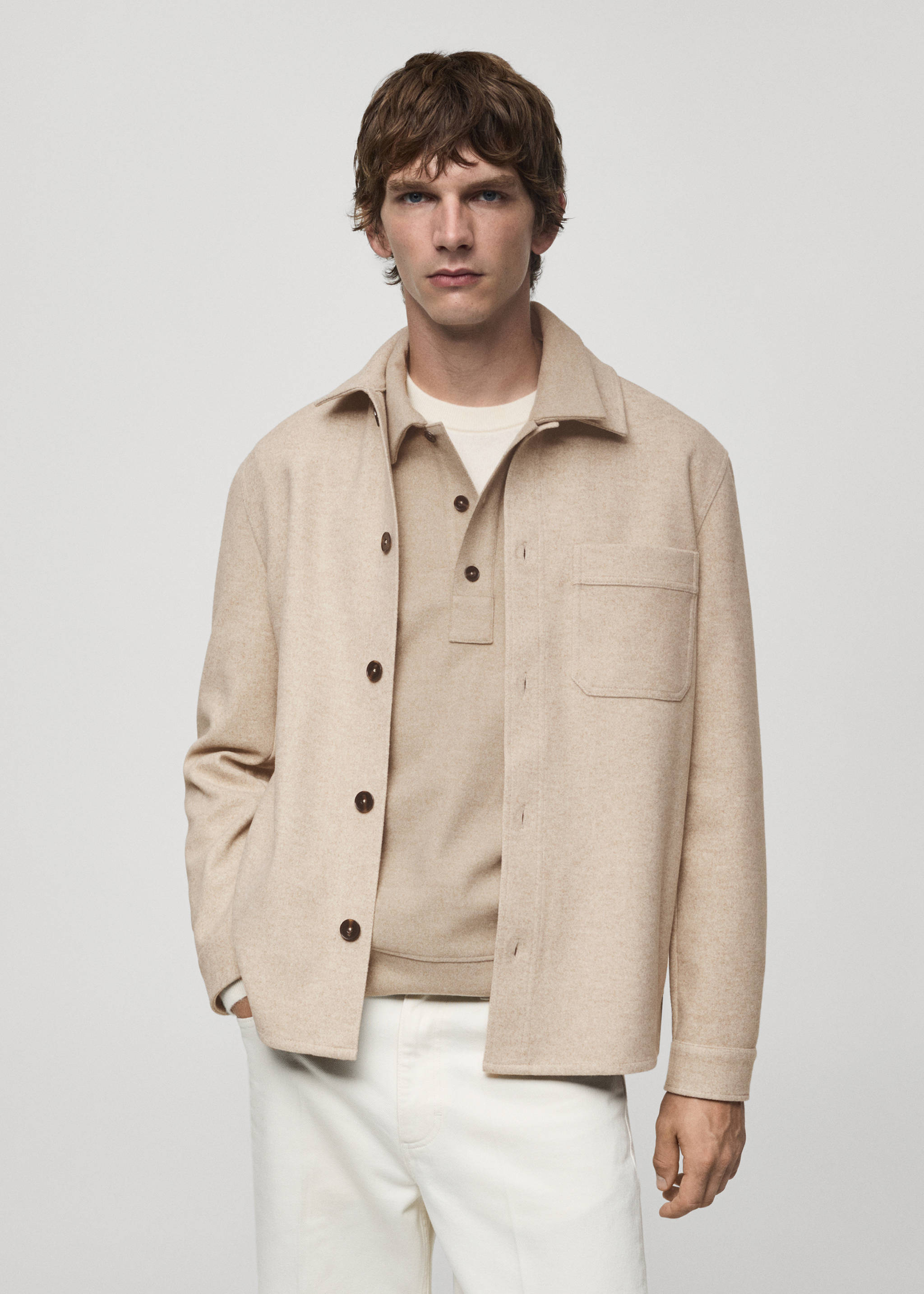 Regular fit flannel overshirt - Medium plane