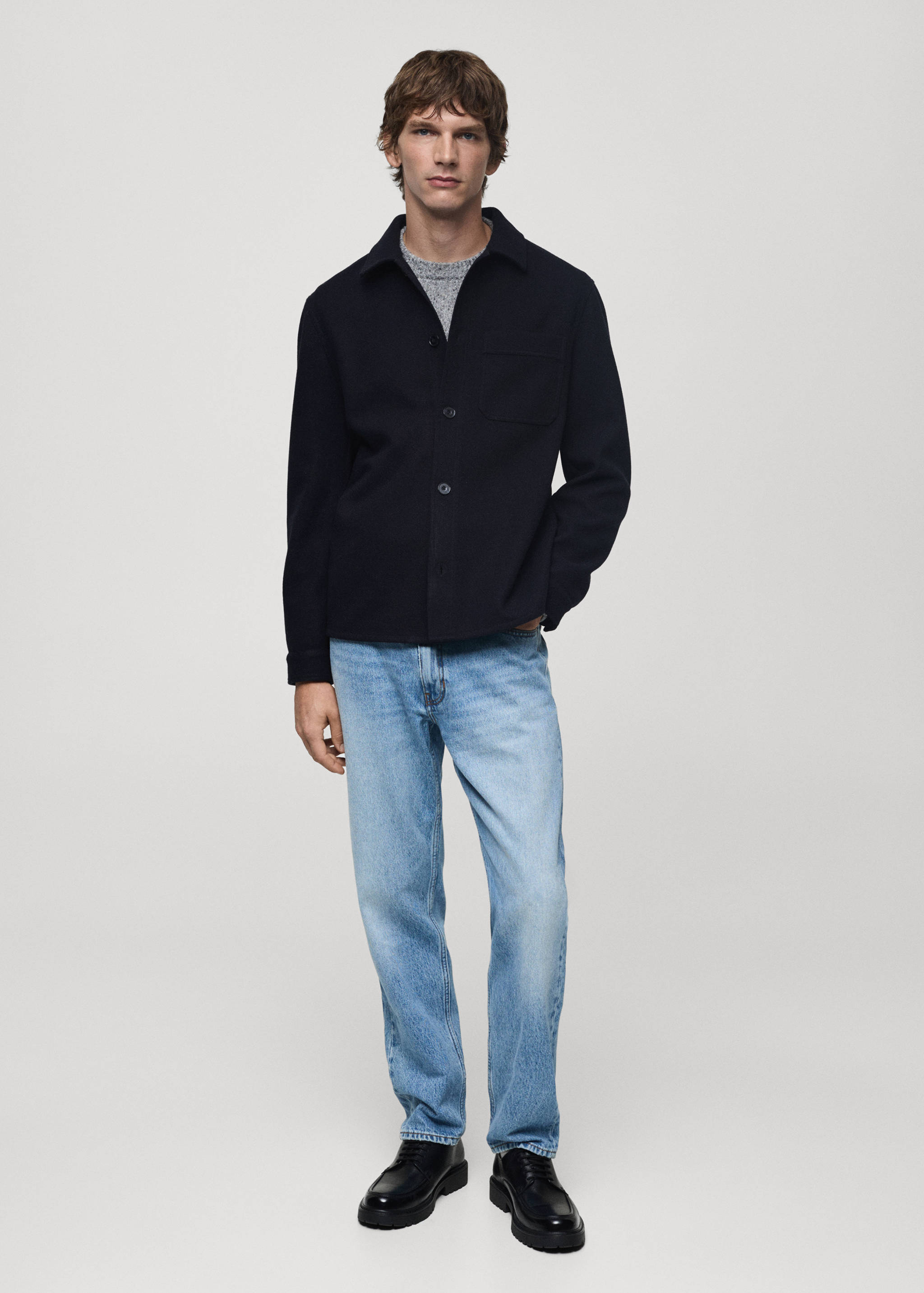 Regular fit flannel overshirt - General plane