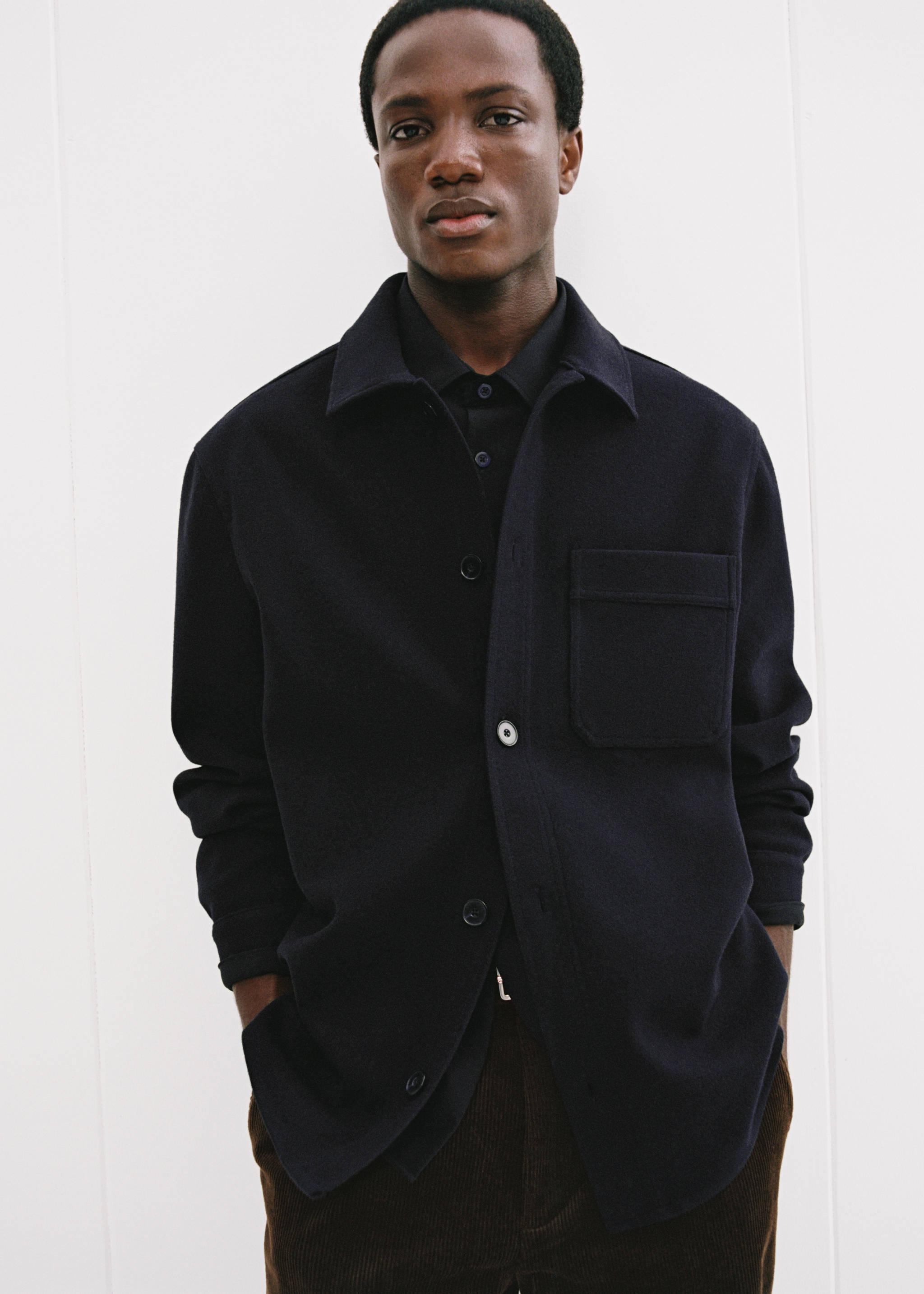 常规版型法兰绒外套 - null