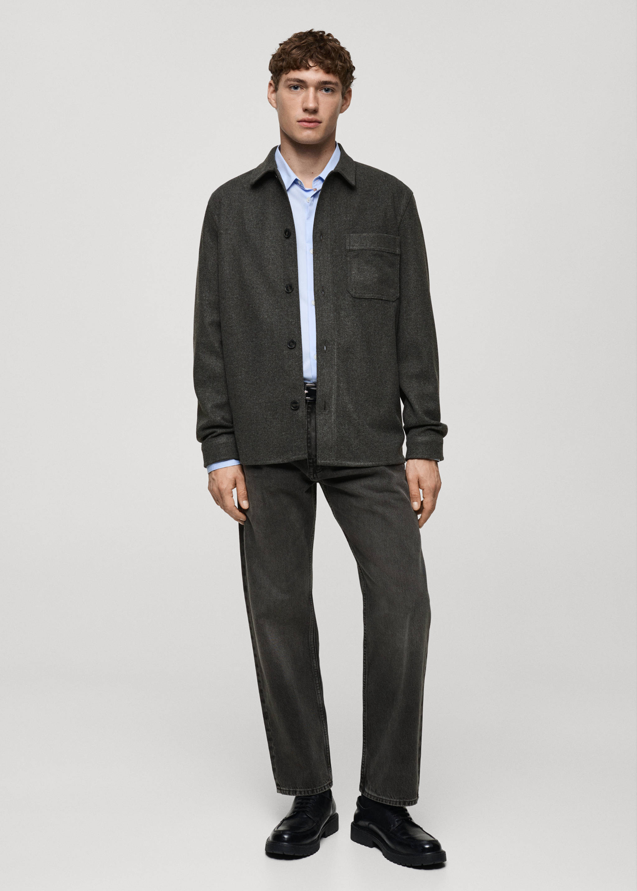 Regular fit flannel overshirt - General plane