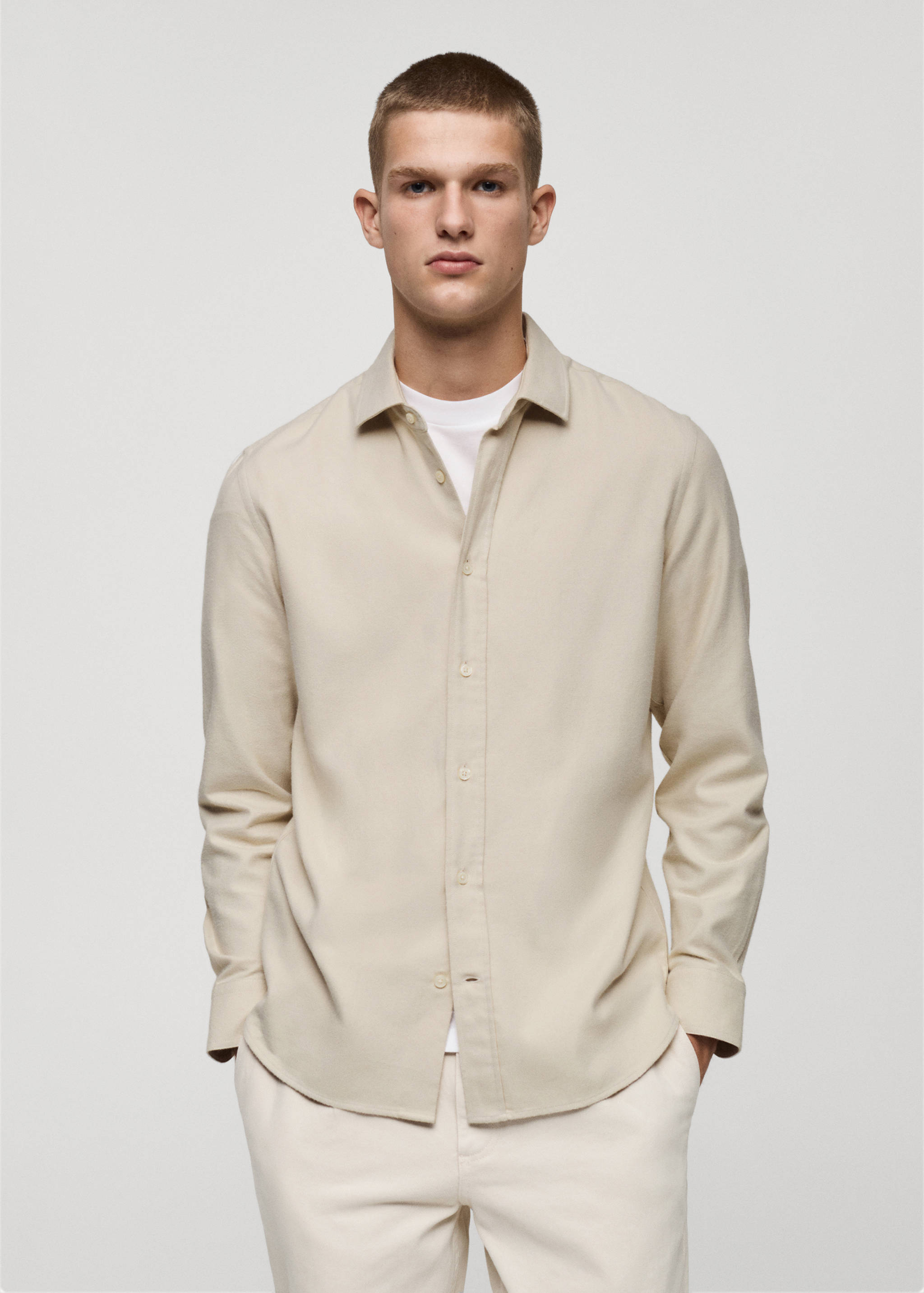 Chemise 100 % coton flanelle regular-fit - Plan moyen