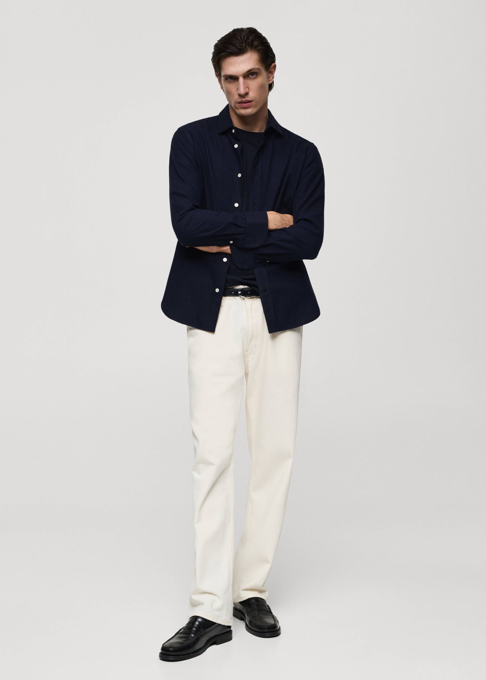 Chemise 100 % coton flanelle regular-fit - Plan général