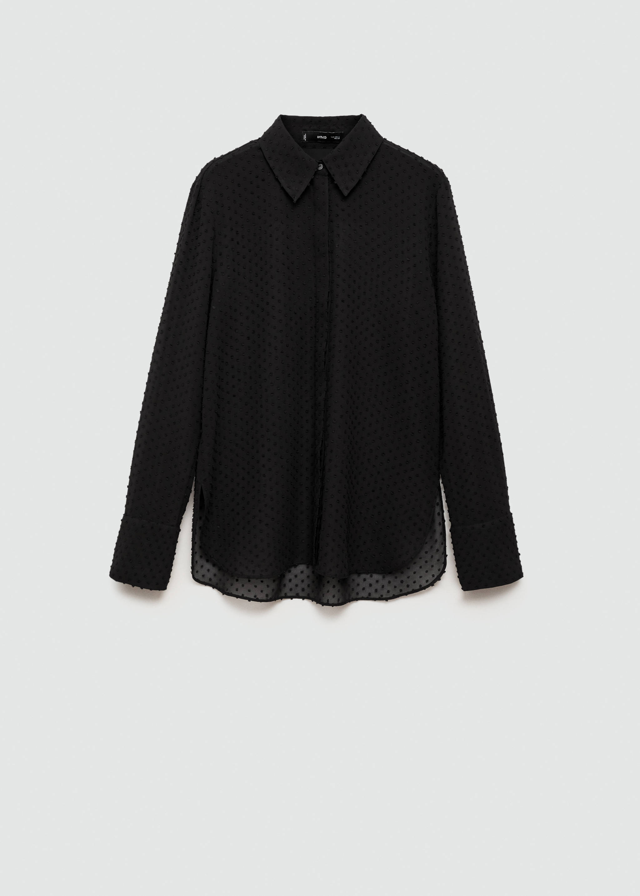 暗扣波点网纱衬衫 - null
