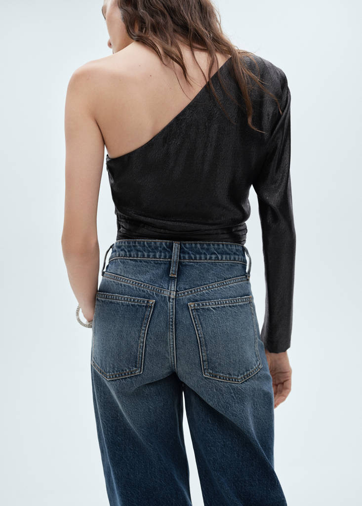 Asymmetrical puff sleeve blouse - thumbnail 3