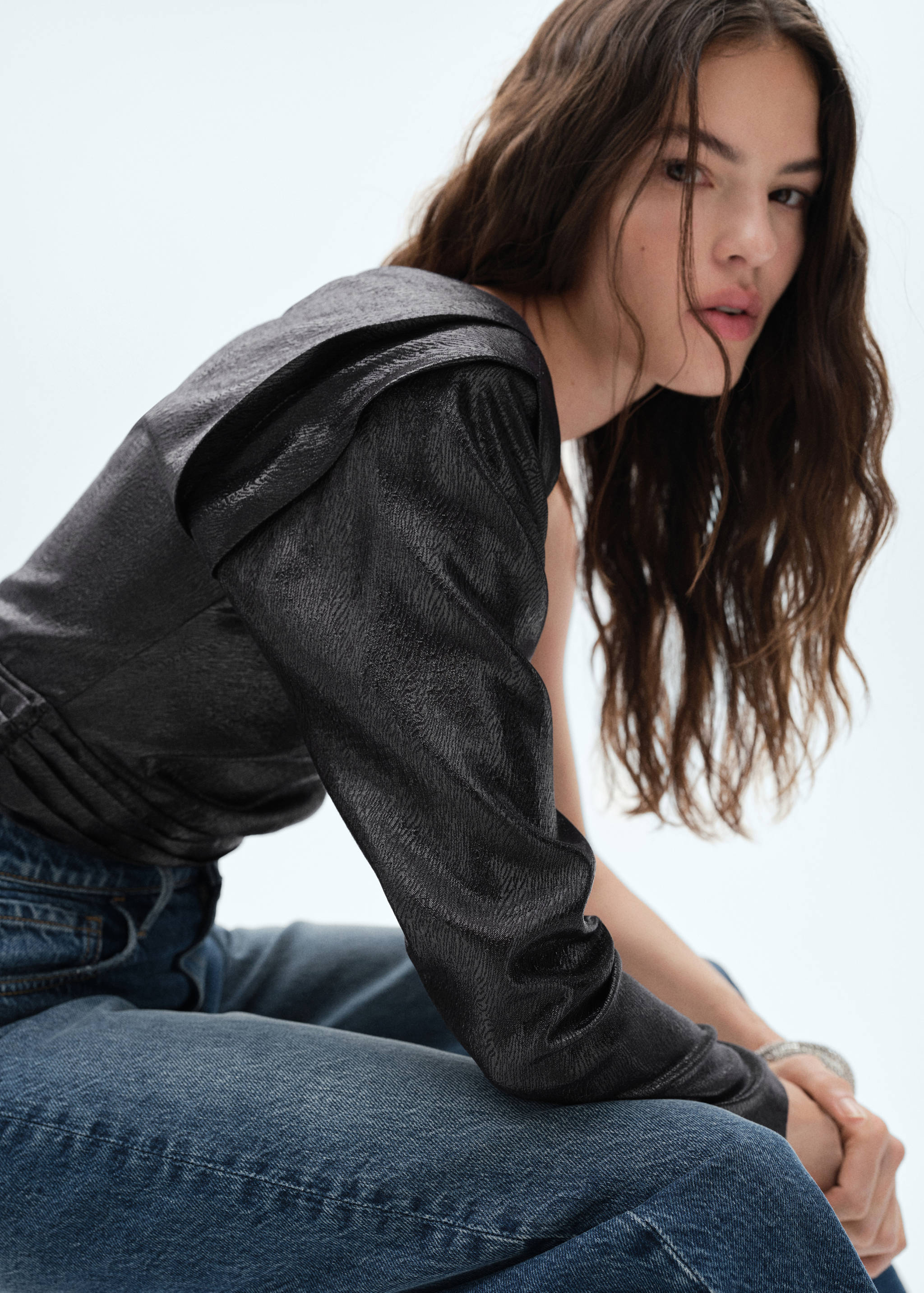 Asymmetrical puff sleeve blouse - Details of the article 2