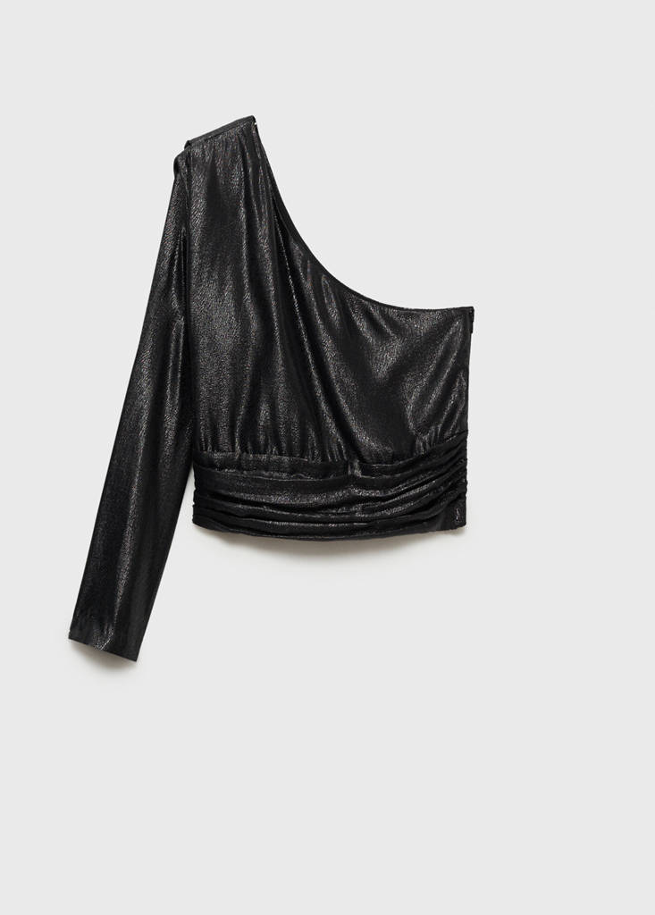 Asymmetrical puff sleeve blouse - thumbnail 4