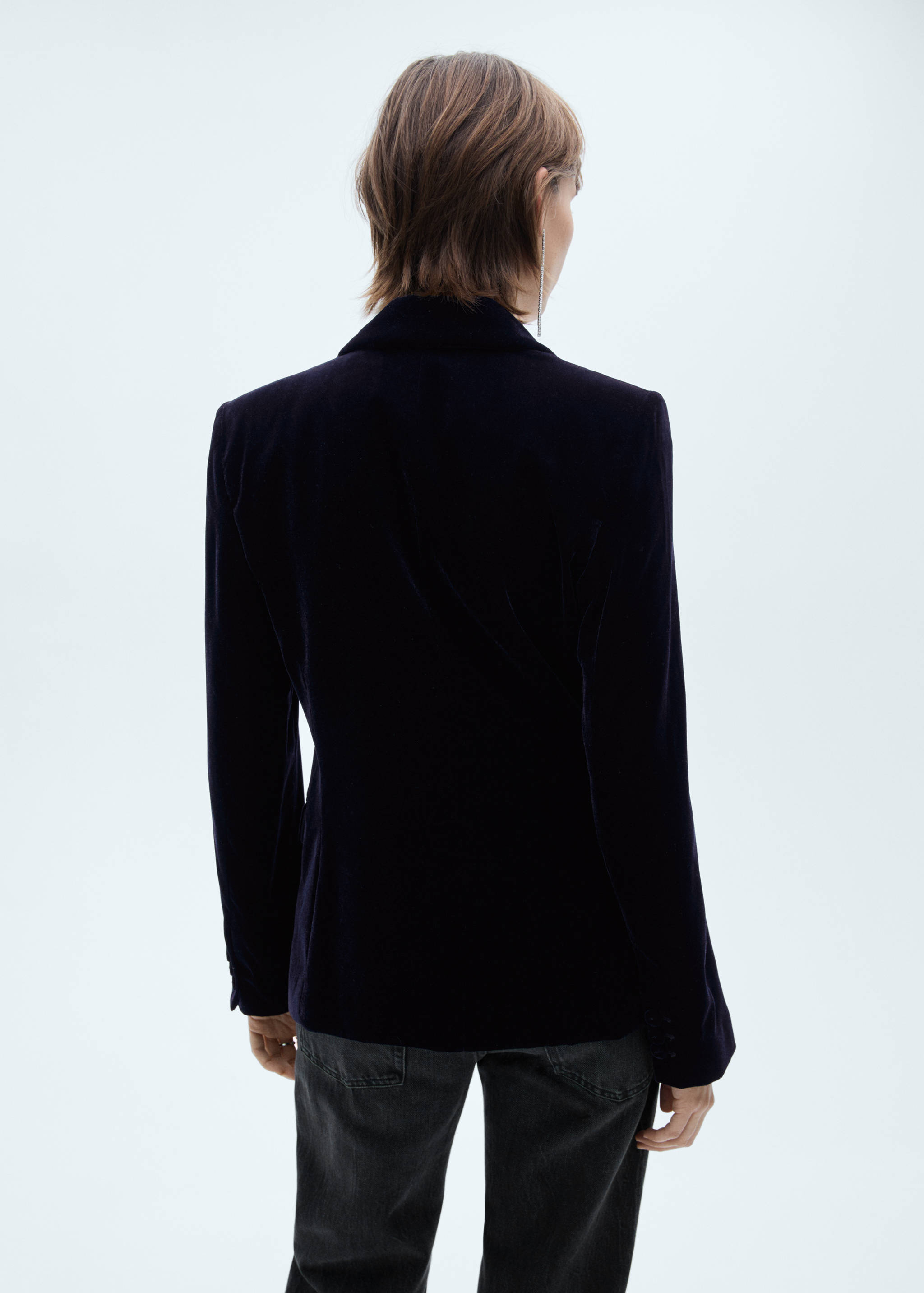Structured velvet blazer - Reverse of the article