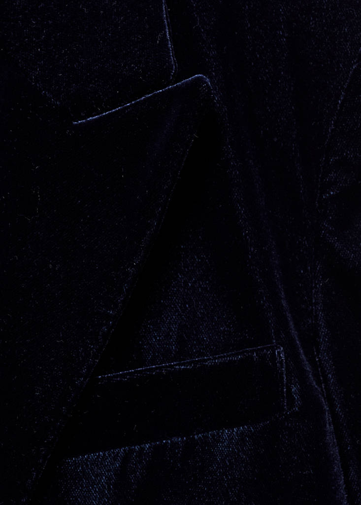 Structured velvet blazer — Night Blue