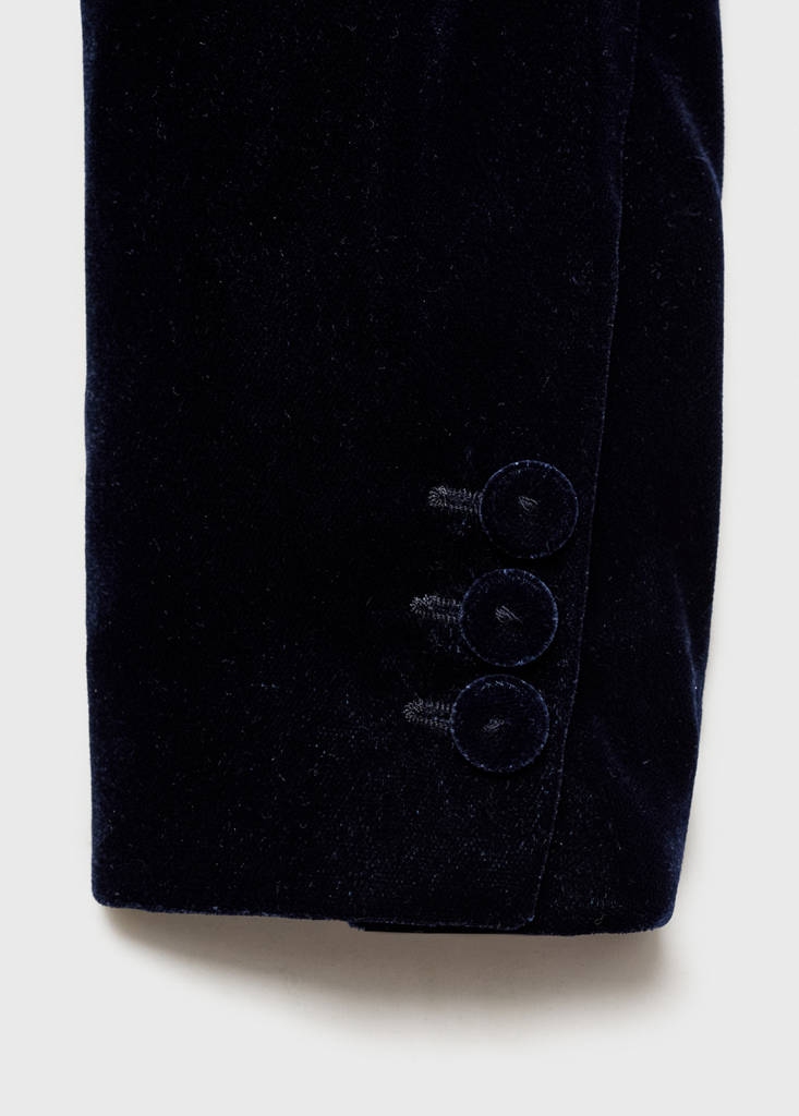 Structured velvet blazer — Night Blue