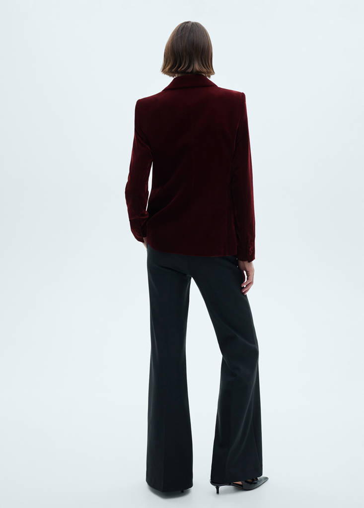 Structured velvet blazer — Maroon