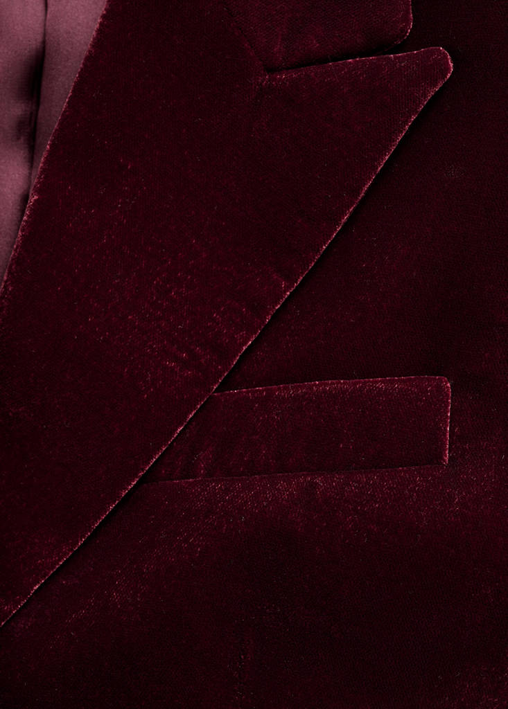 Structured velvet blazer — Maroon