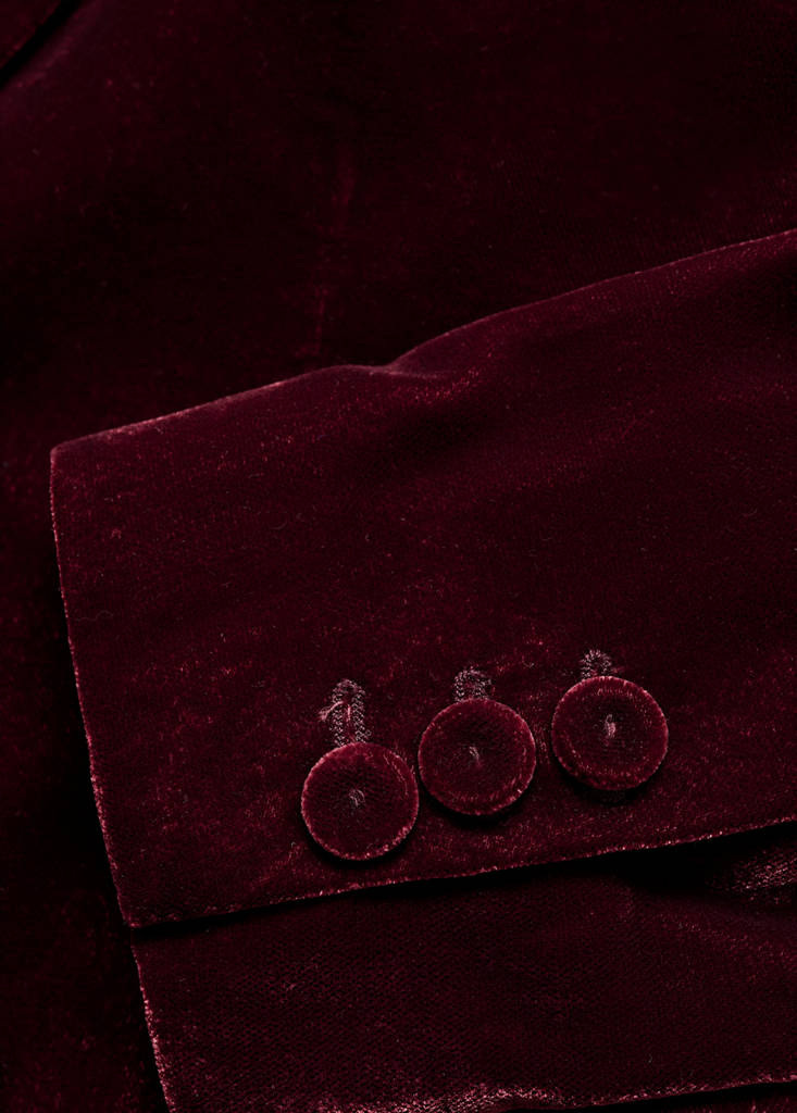 Structured velvet blazer — Maroon