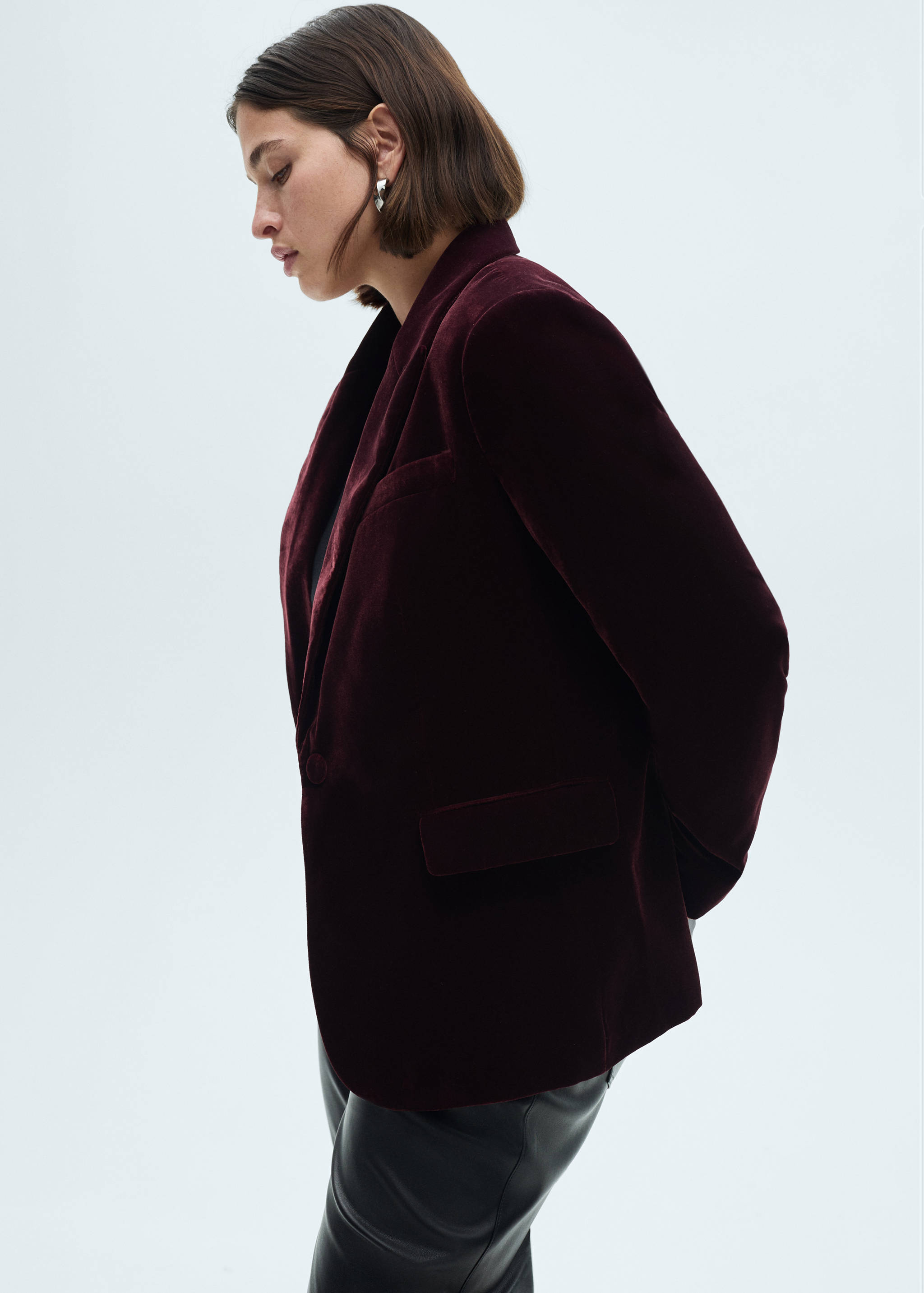 Structured velvet blazer - Details of the article 5