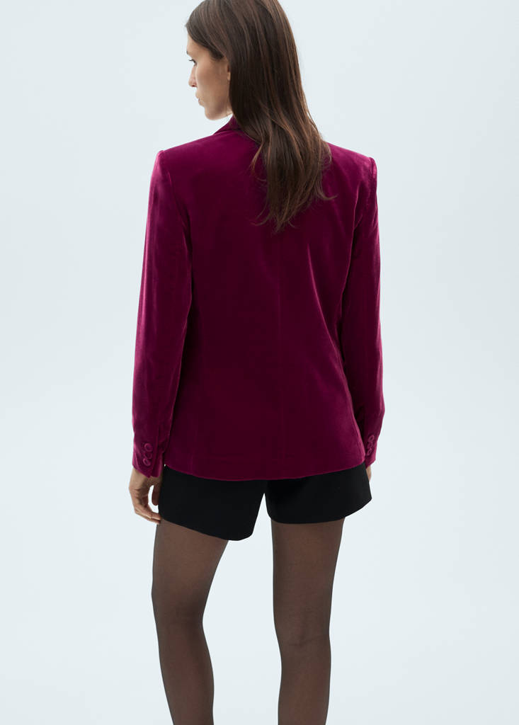 Structured velvet blazer — Fuchsia