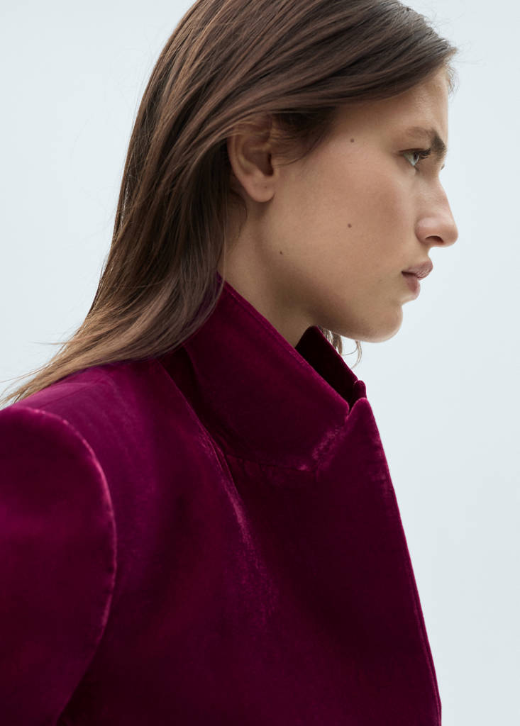 Structured velvet blazer — Fuchsia