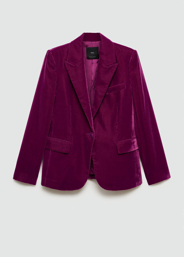 Structured velvet blazer — Fuchsia