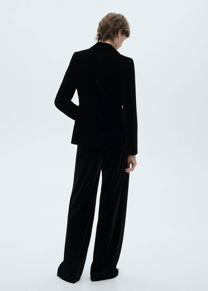 Structured velvet blazer — Black