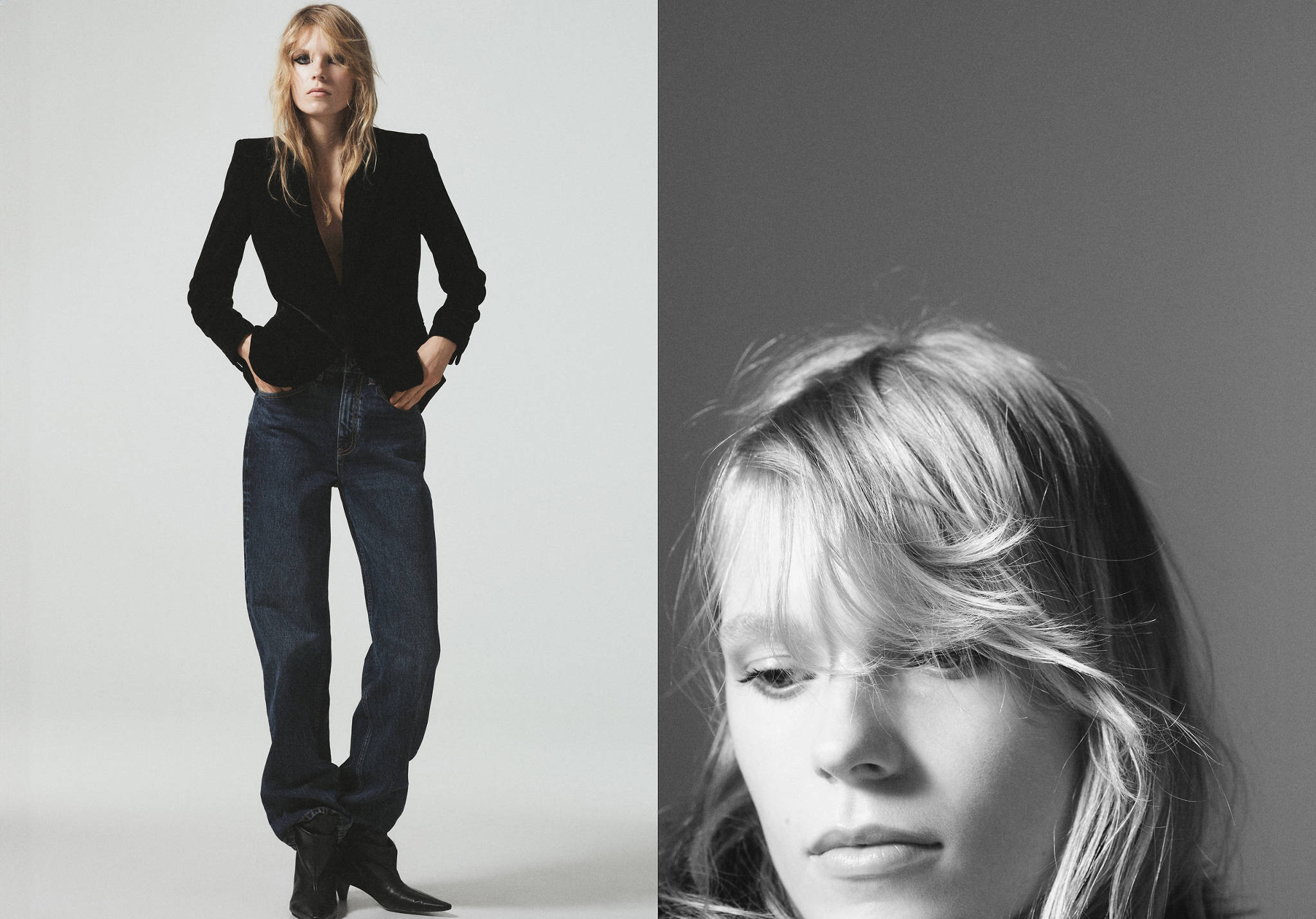 Structured velvet blazer - Panoramic plane