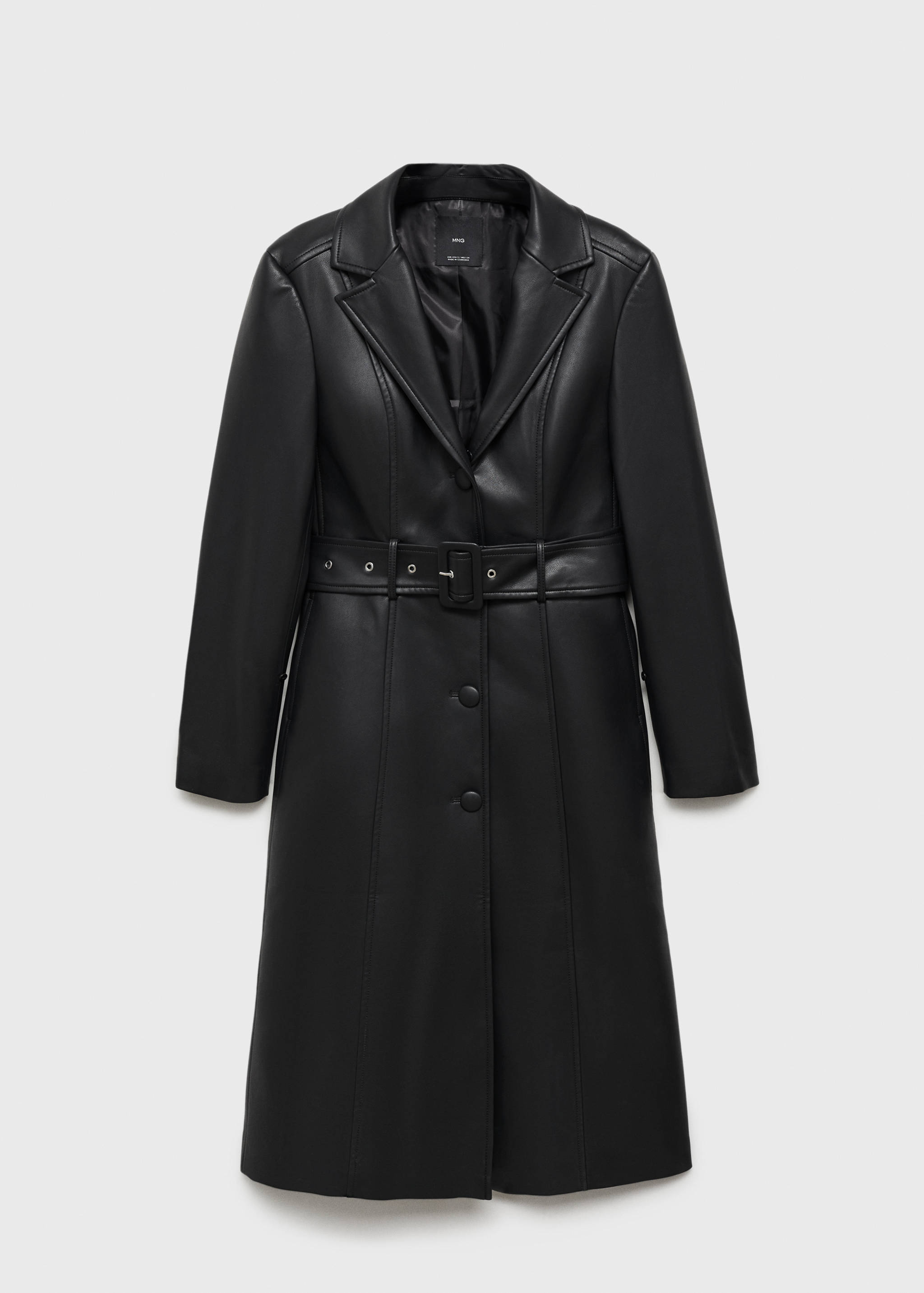 Faux-leather coat with fur-effect trim - Details of the article 8