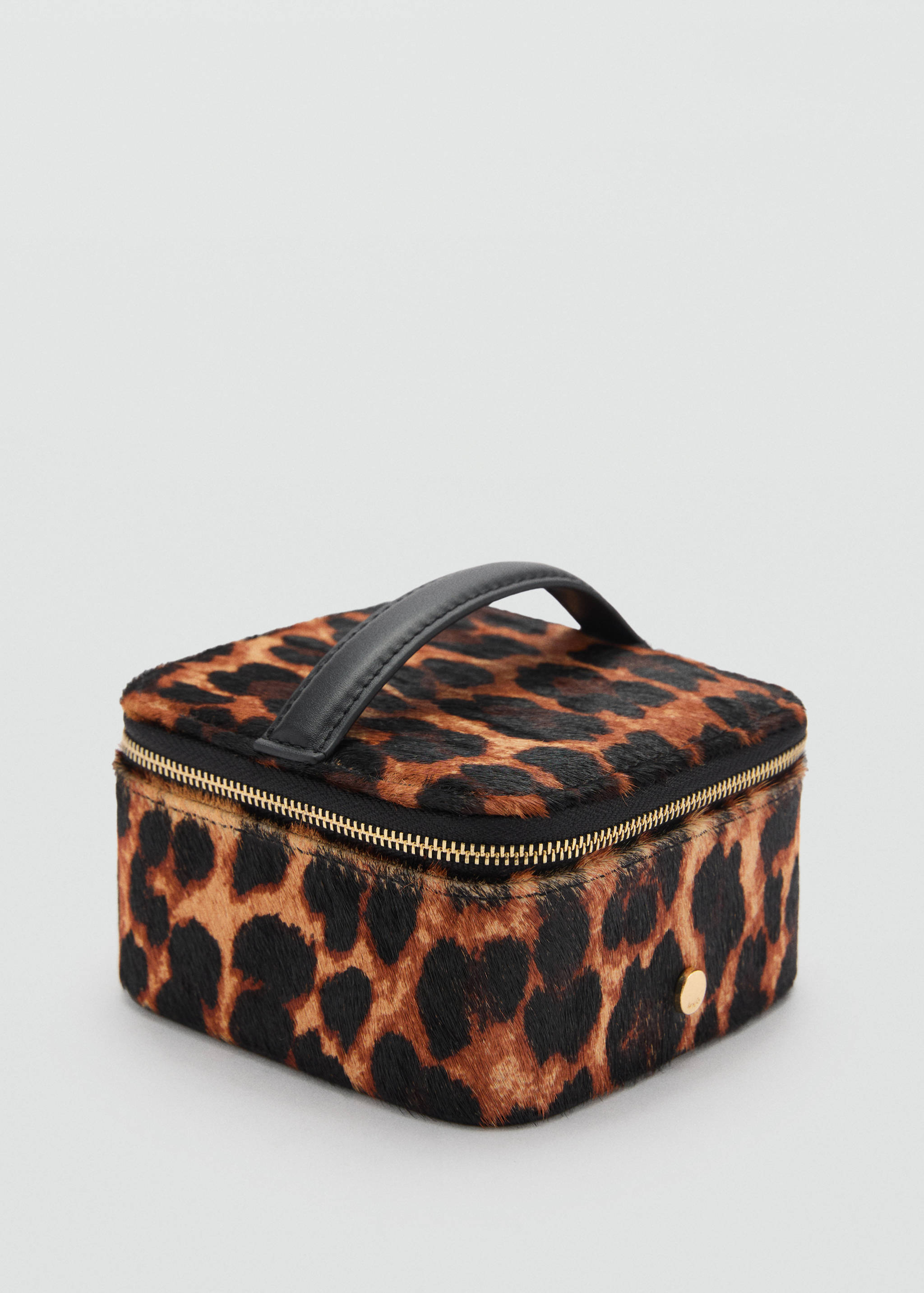 Leopard fur leather jewellery box - Medium plane