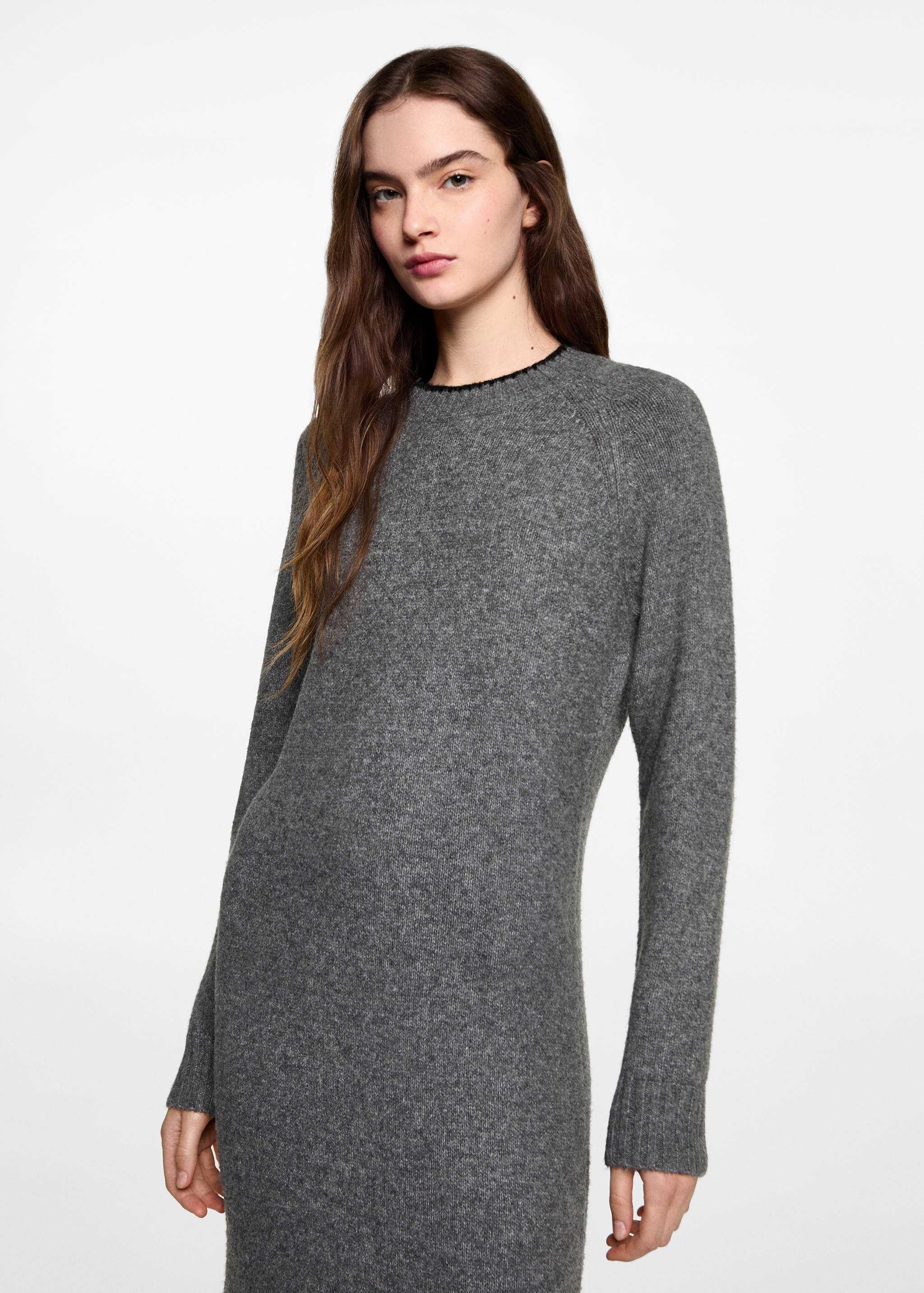 Knit long dress - Medium plane