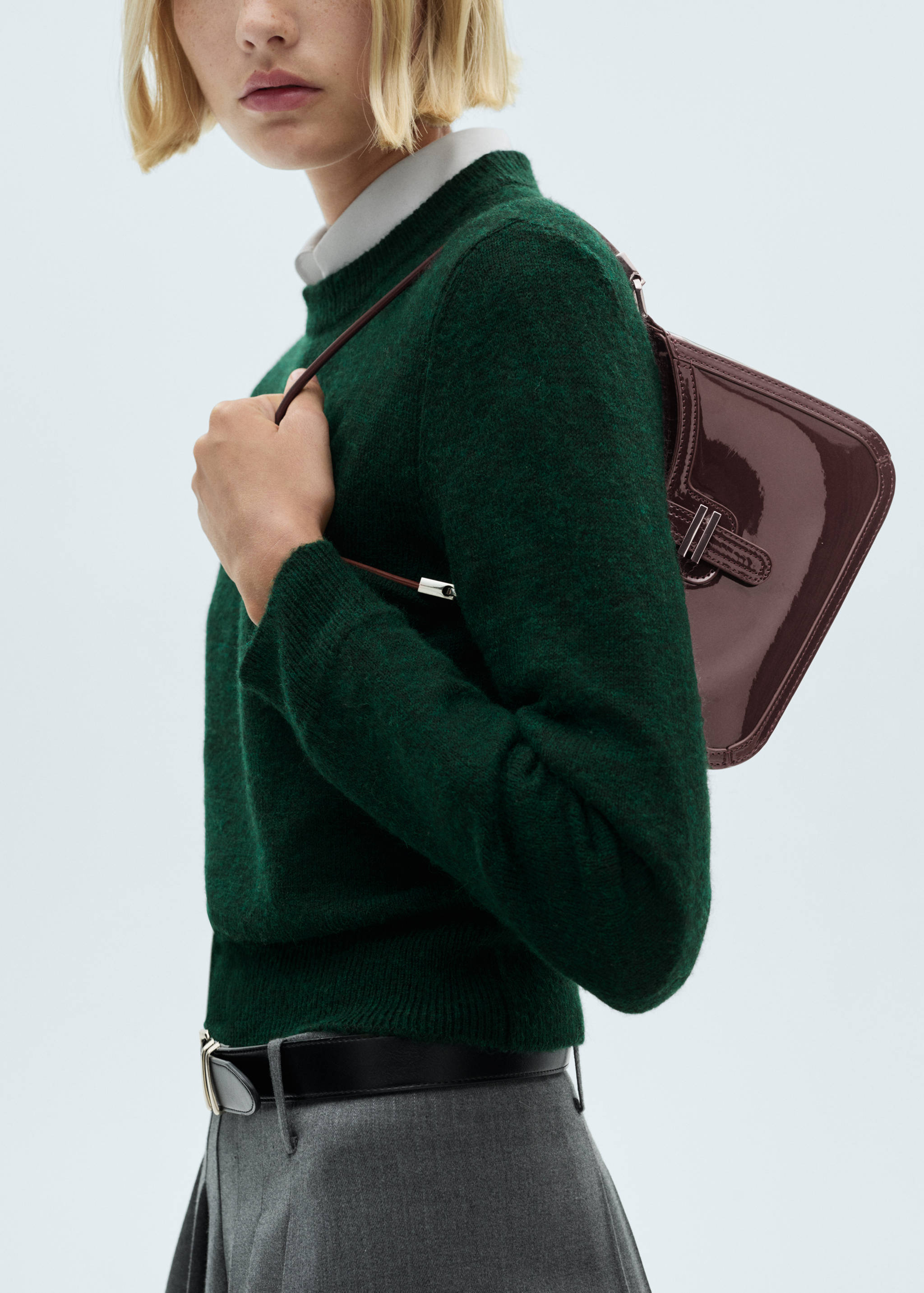 Patent leather-effect shoulder bag - General plane