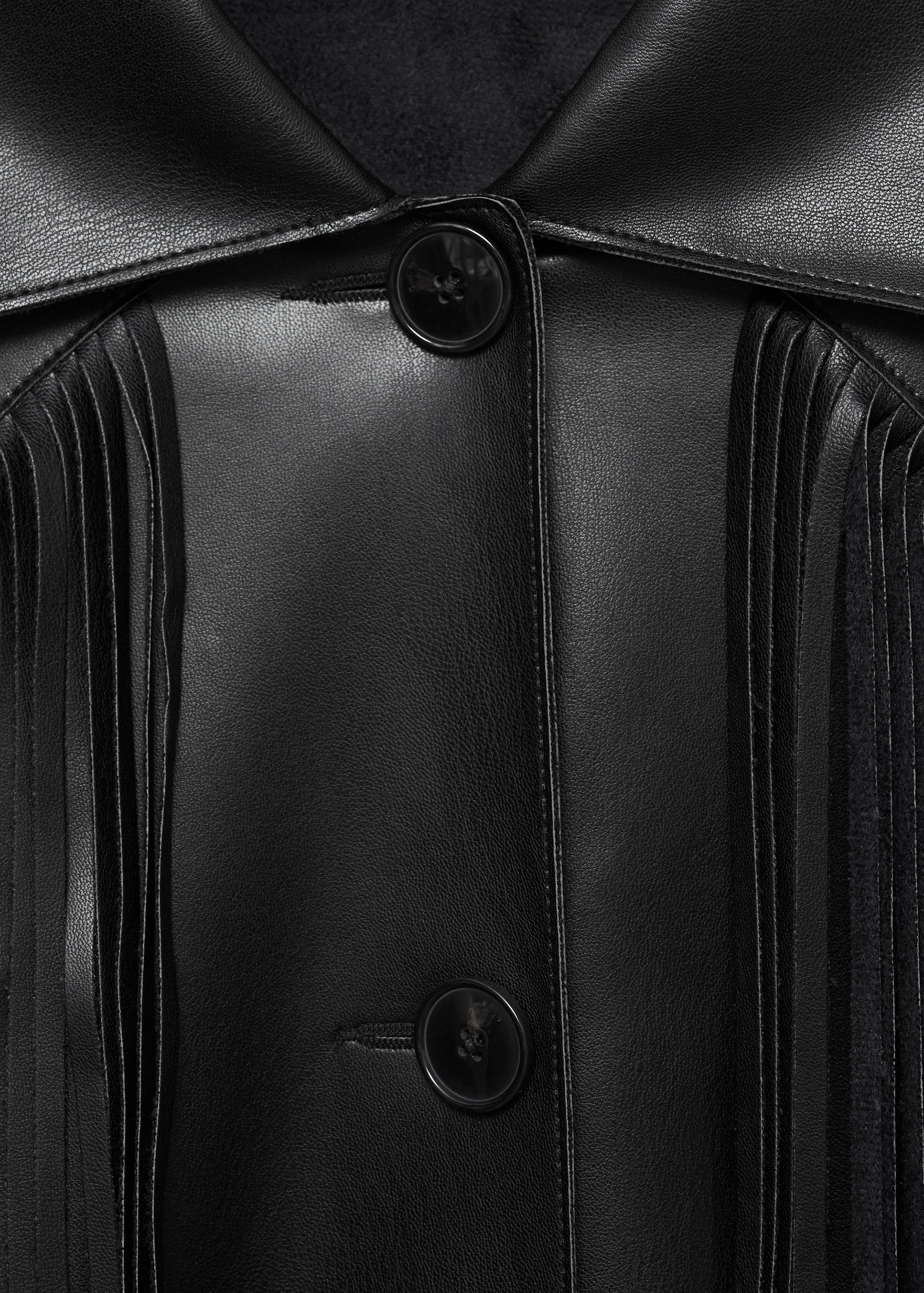 Faux-leather fringed overshirt - Details of the article 8