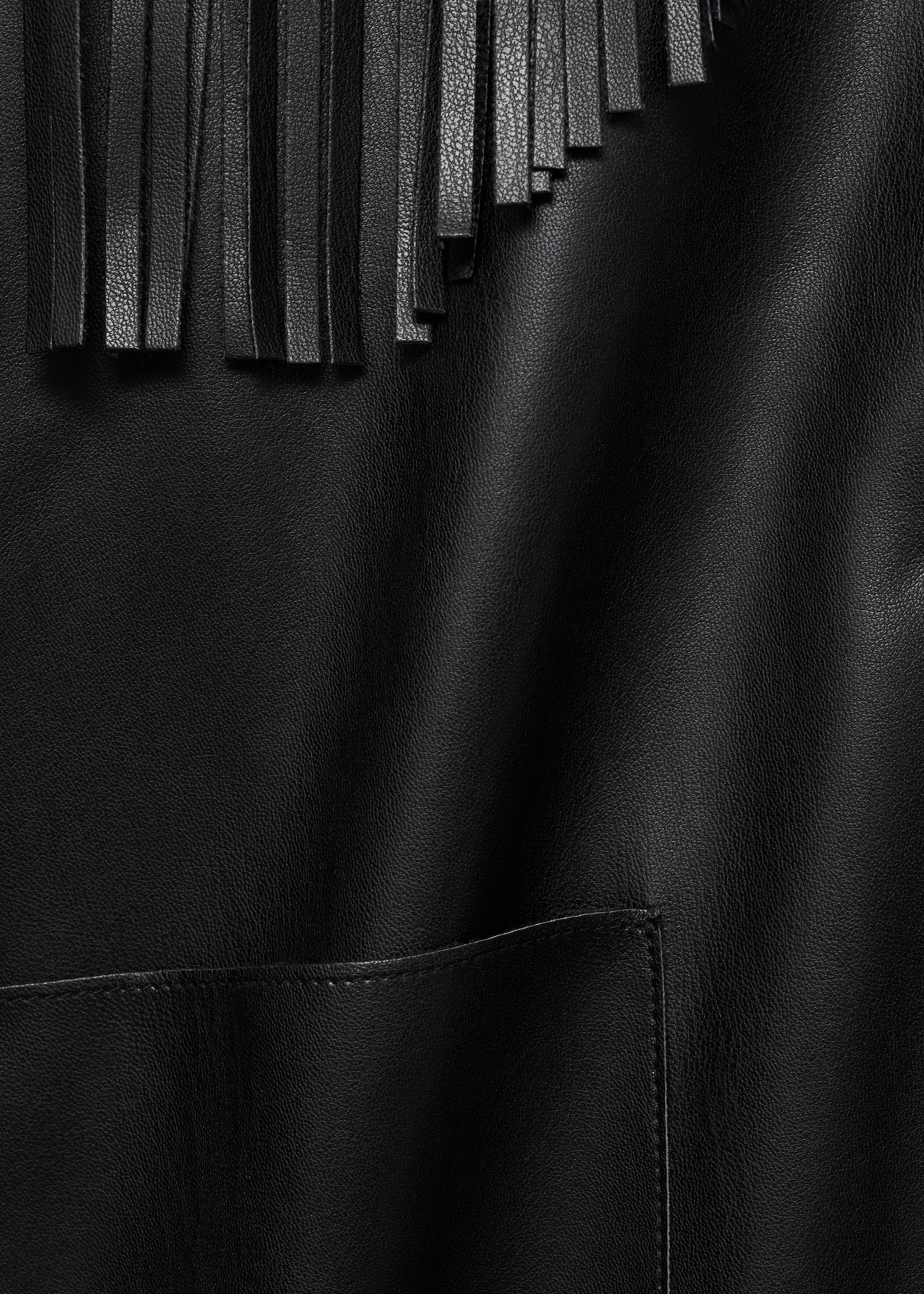 Faux-leather fringed overshirt - Details of the article 0